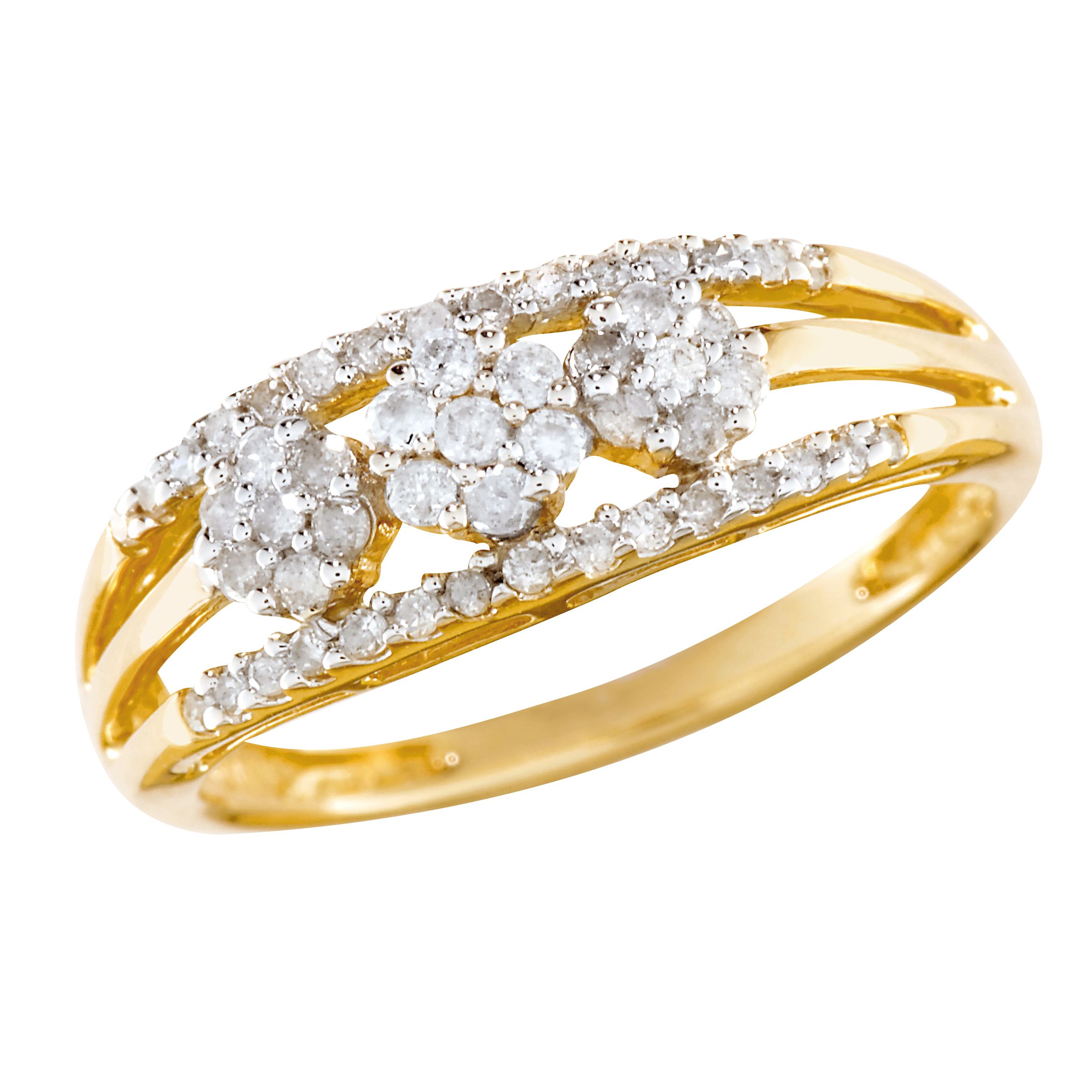 1/3 cttw Diamond Fashion Ring 10 K Yellow Gold_in Size 7