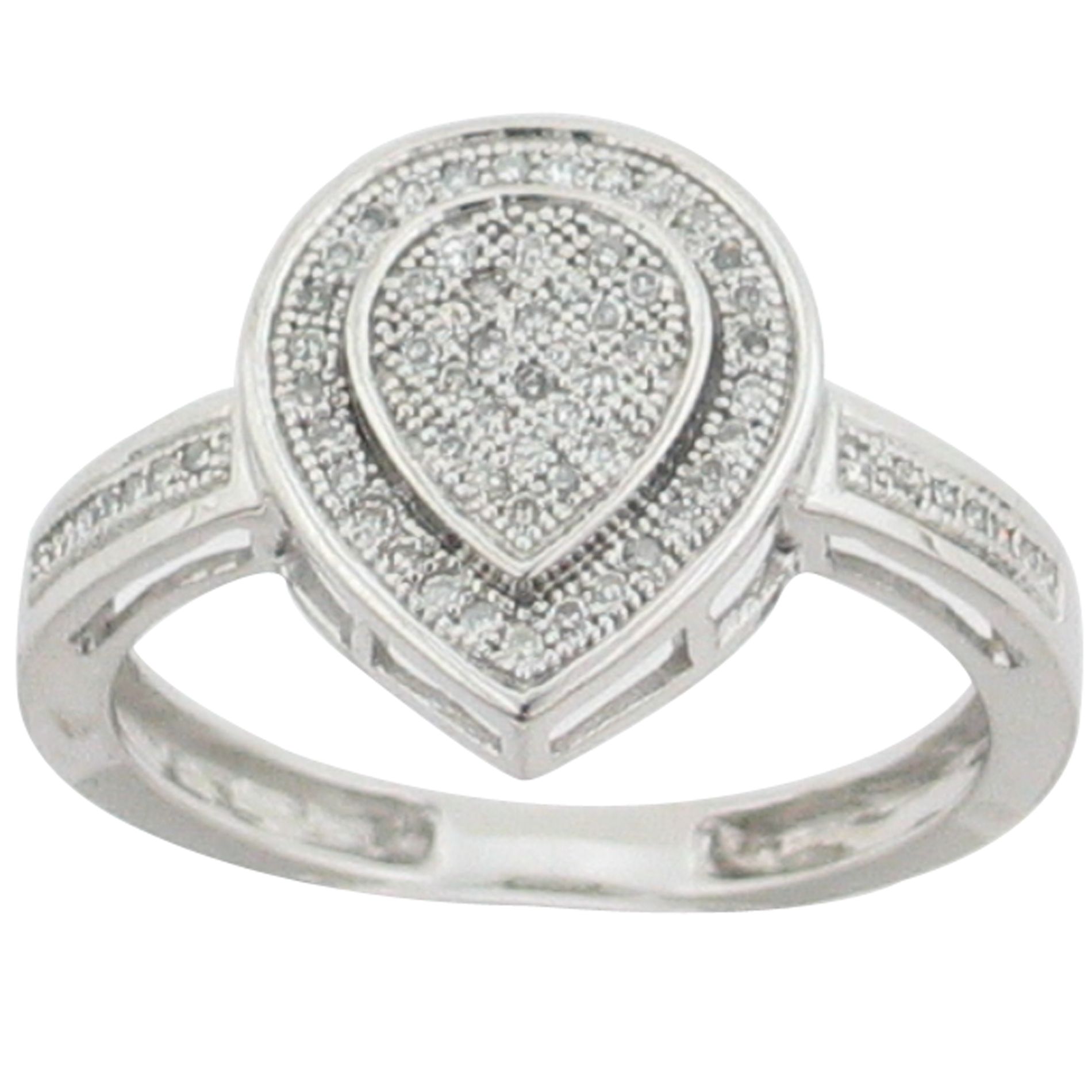 1/5 cttw Diamond Ring. 10kt White Gold