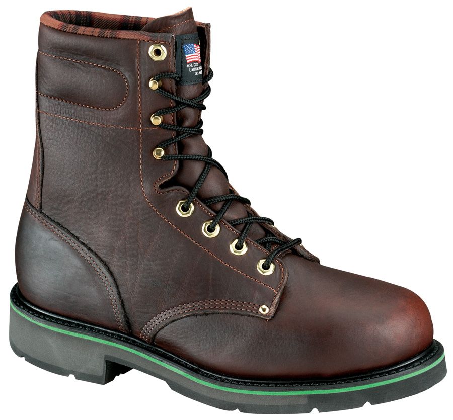 Men's Work Boots Classic Leather Steel Toe8'' Dark Walnut S-080 Wide Avail