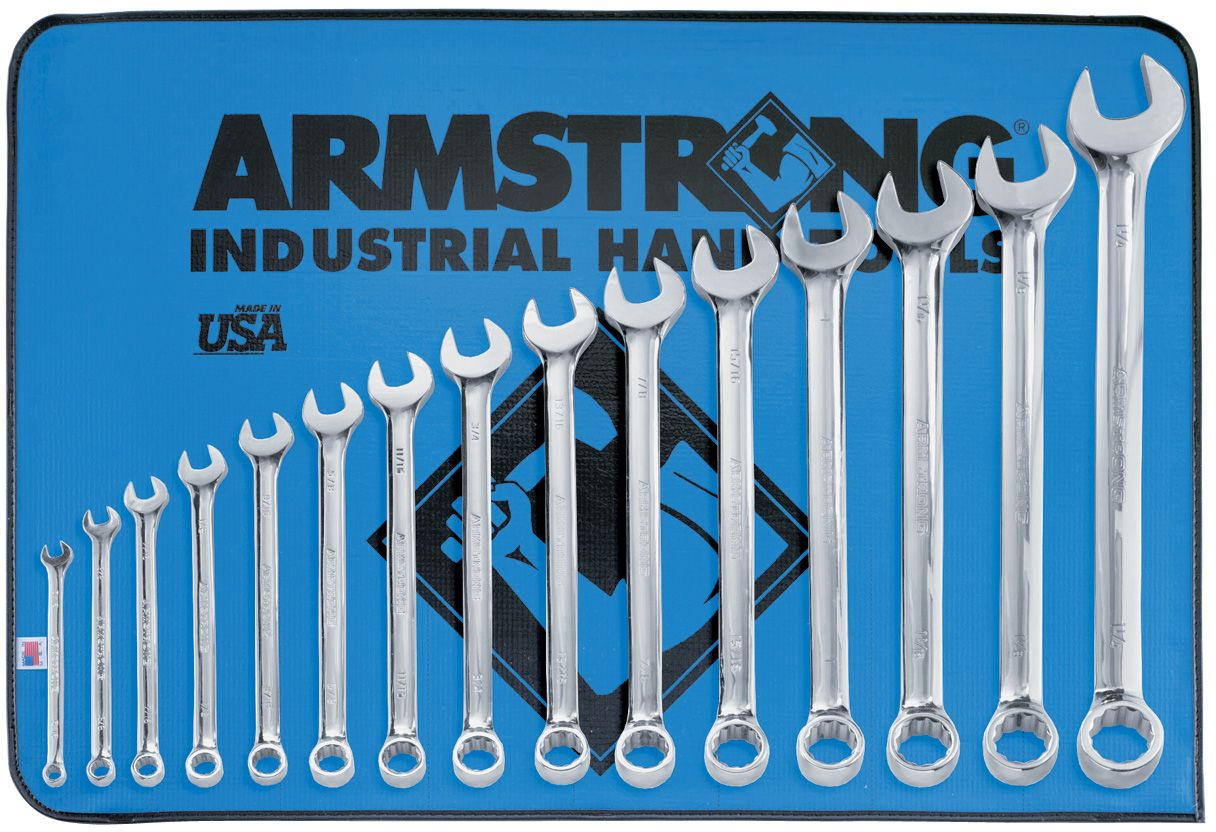 Armstrong 15 pc. 12 pt. Full Polish Long Combination Wrench Set at Sears.com