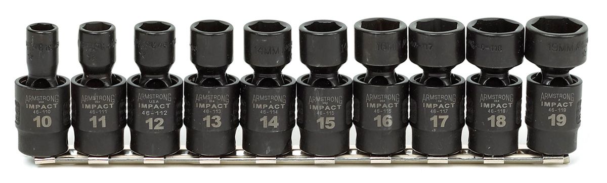 Armstrong 10 pc. 6pt. 3/8 in. dr. Maxx Universal Impact Socket Set Socket Bar 16-843 and at Craftsman.com