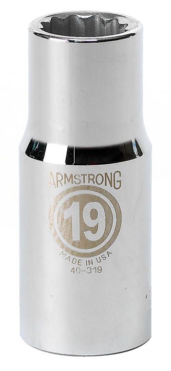 Armstrong 38 mm socket, 12 pt. Deep 3/4 in. drive