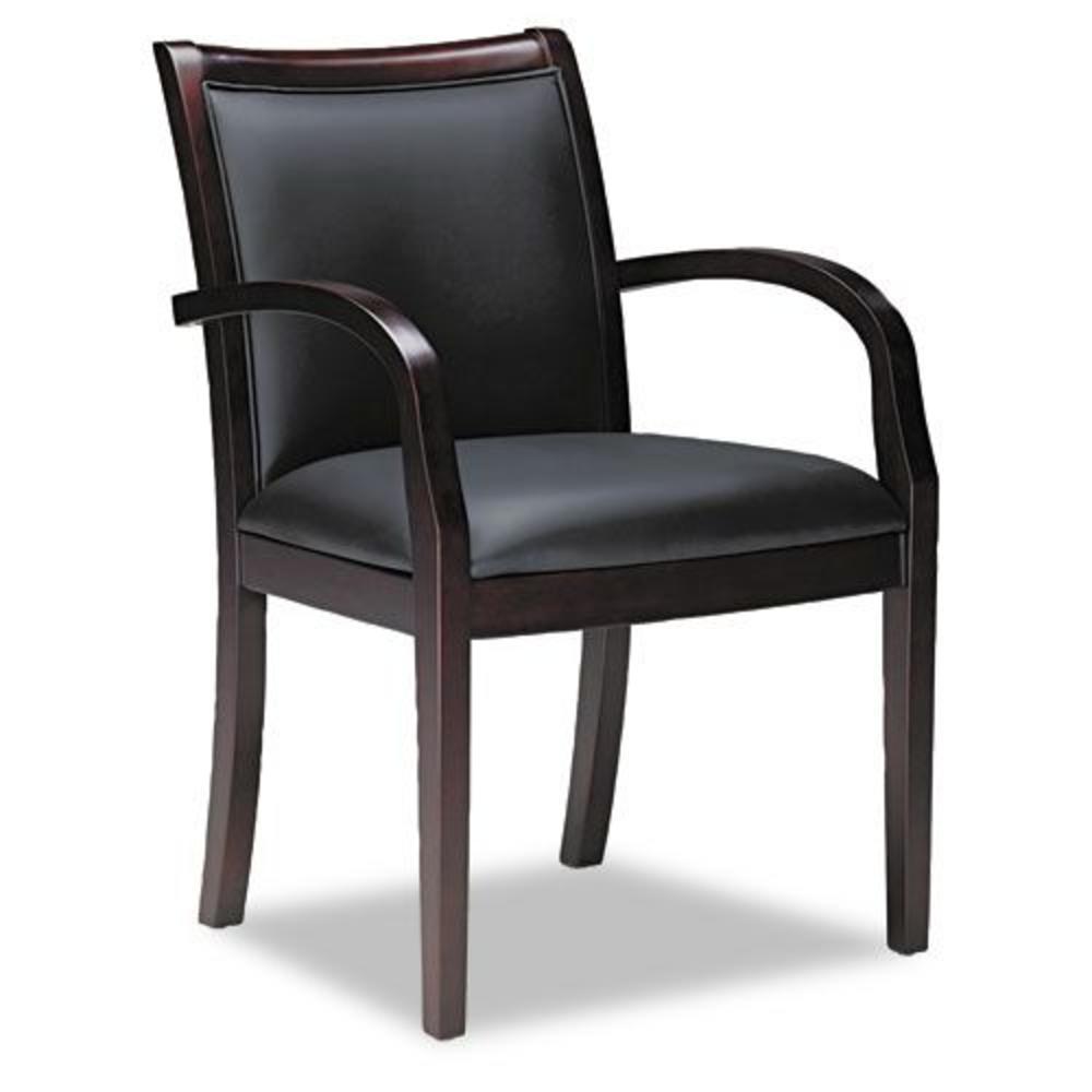 Tiffany Industries Ladder-Back Guest Chair, Mahogany/Black Leather