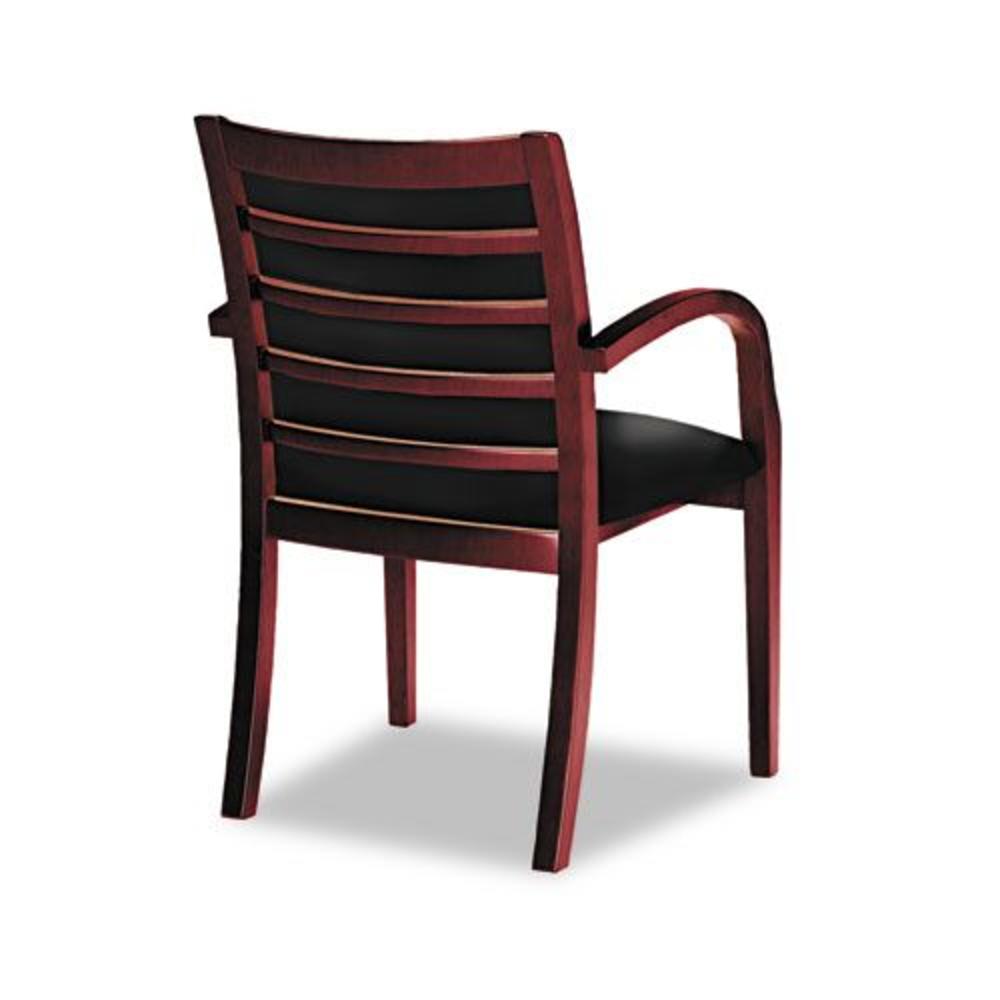 Tiffany Industries Ladder-Back Guest Chair, Mahogany/Black Leather
