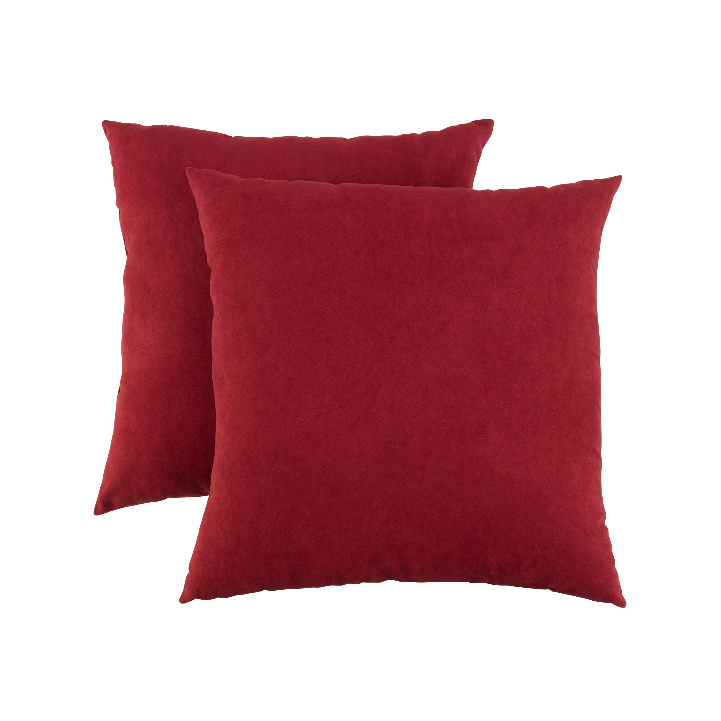 Essential Home Faux Suede 2-pack Decorative Pillows- Red