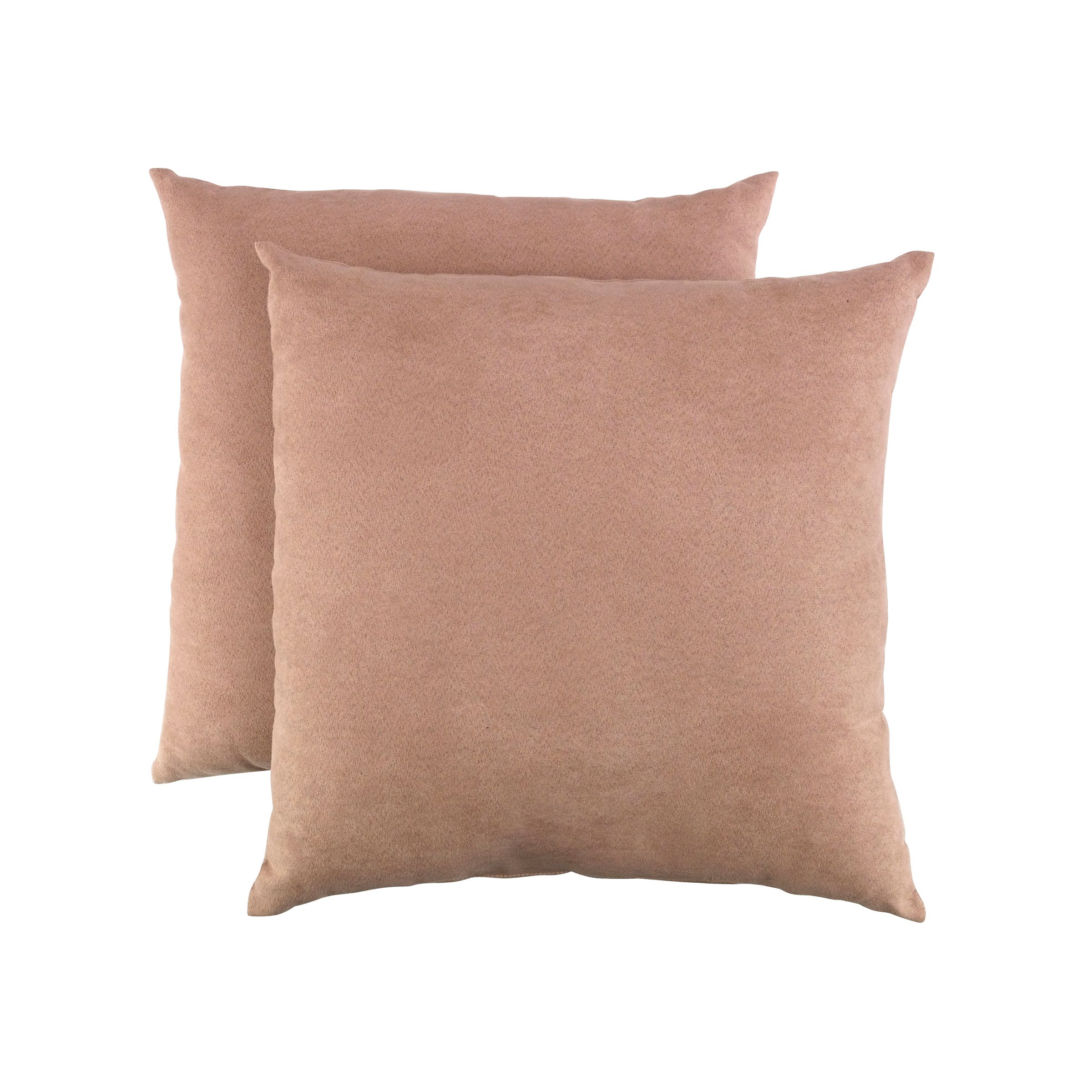 Essential Home Faux Suede 2-pack Decorative Pillows- Tan