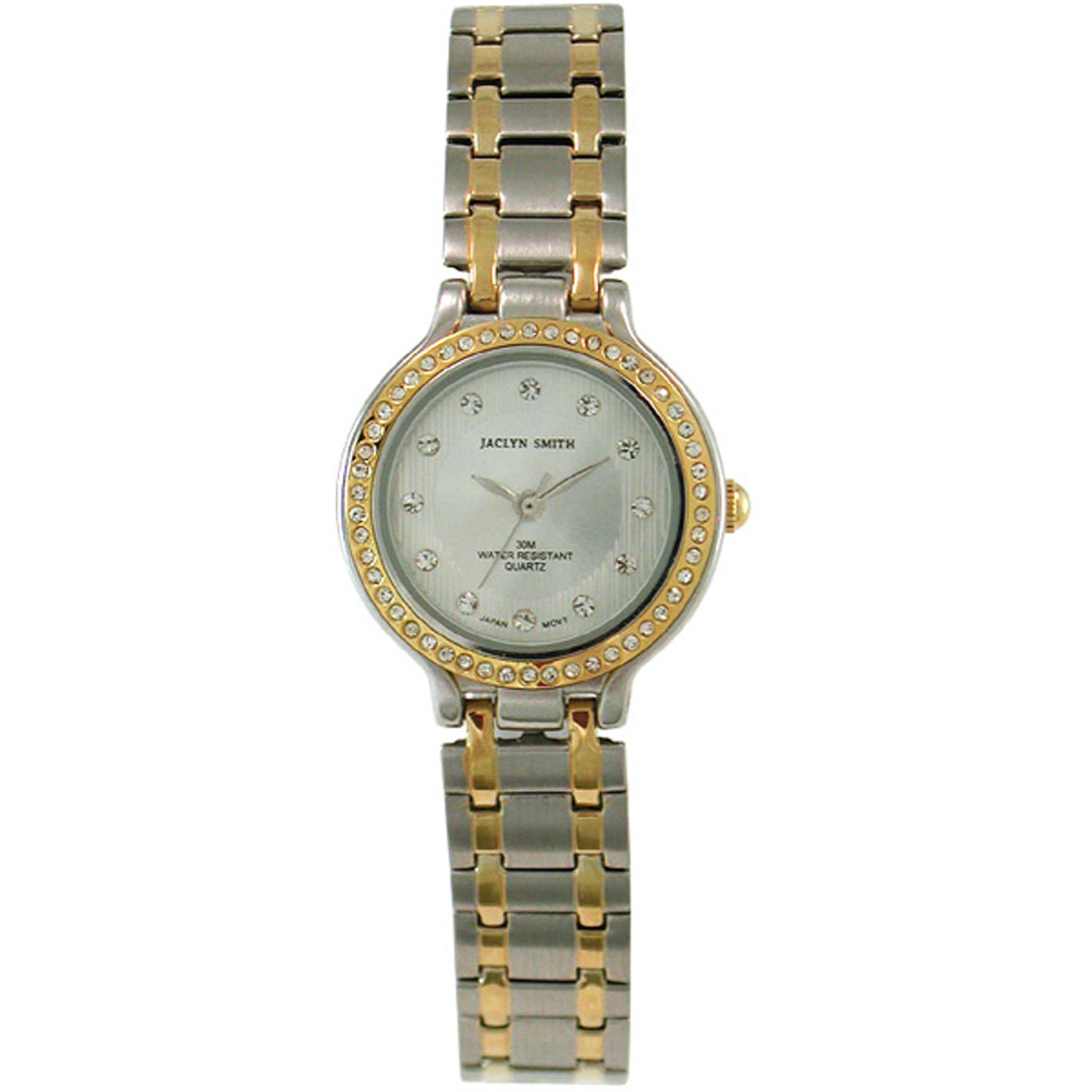 Jaclyn Smith Ladies Two-Tone Expansion Watch, Stones Around the Case at Kmart.com