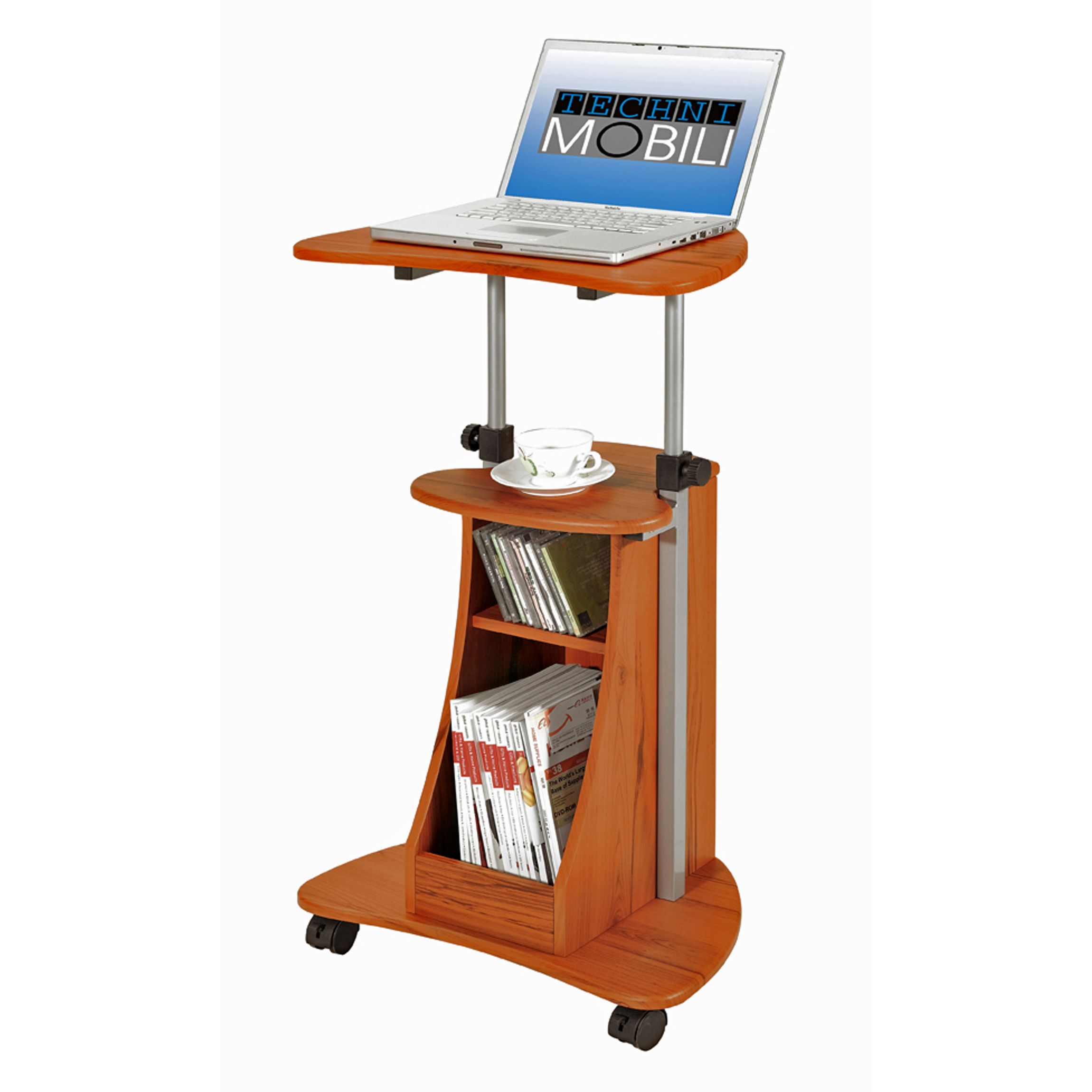 Techni Mobili Tango 22"W Adjustable Laptop Cart with Storage - Woodgrain at Kmart.com