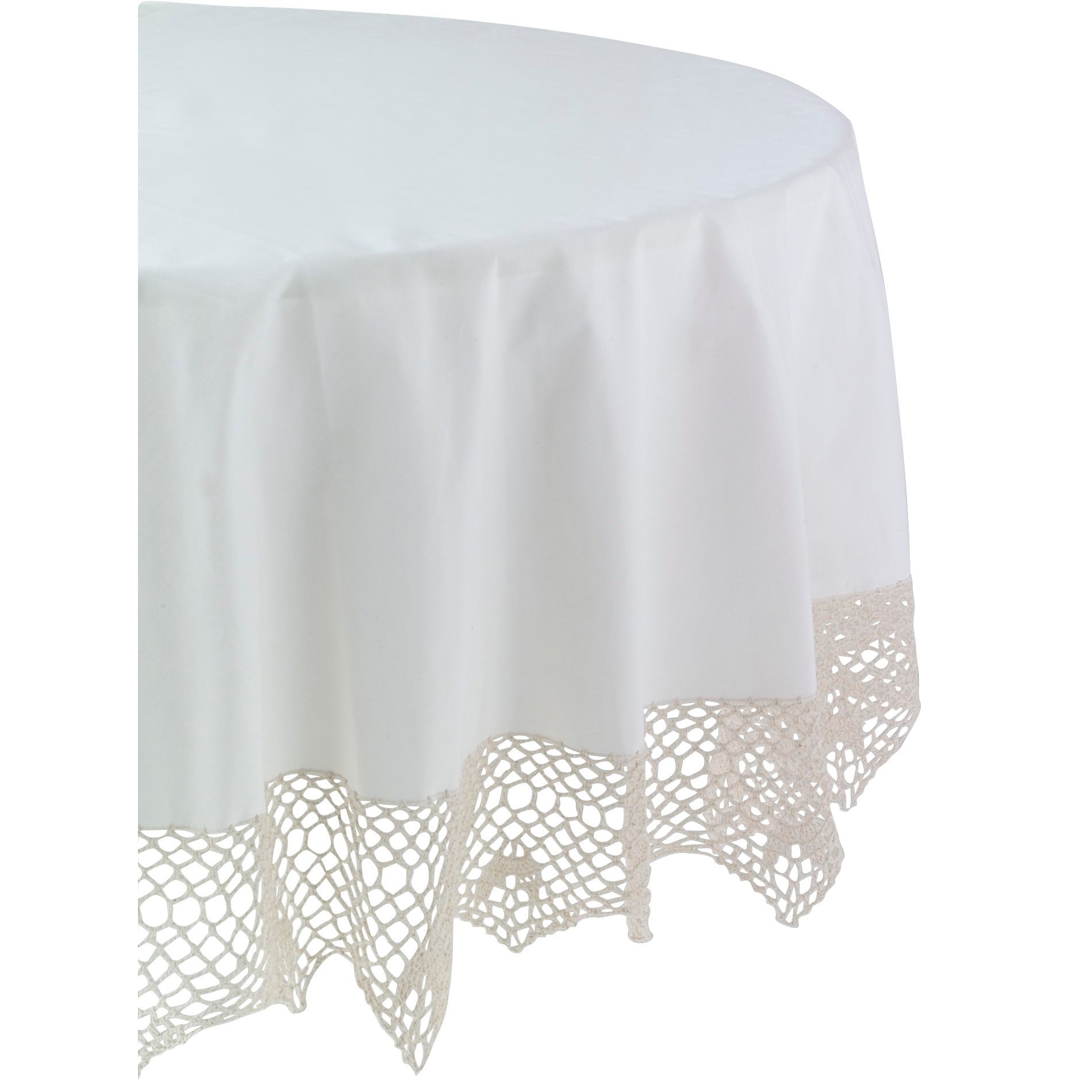 Essential Home 70in Natural Crochet Round Tablecloth at Kmart.com