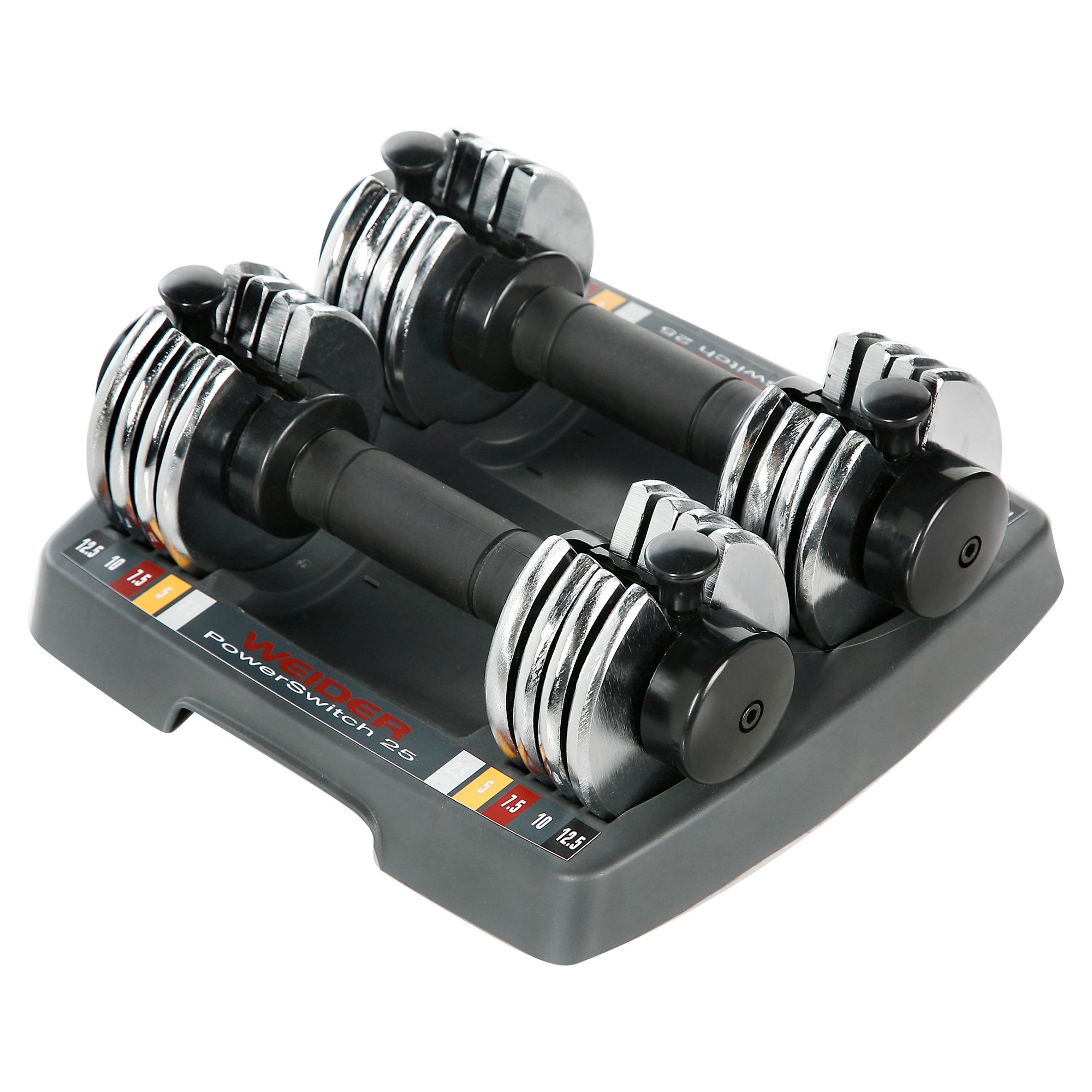 Weider 15701 Power Switch Adjustable Hand Weights Pair with Two