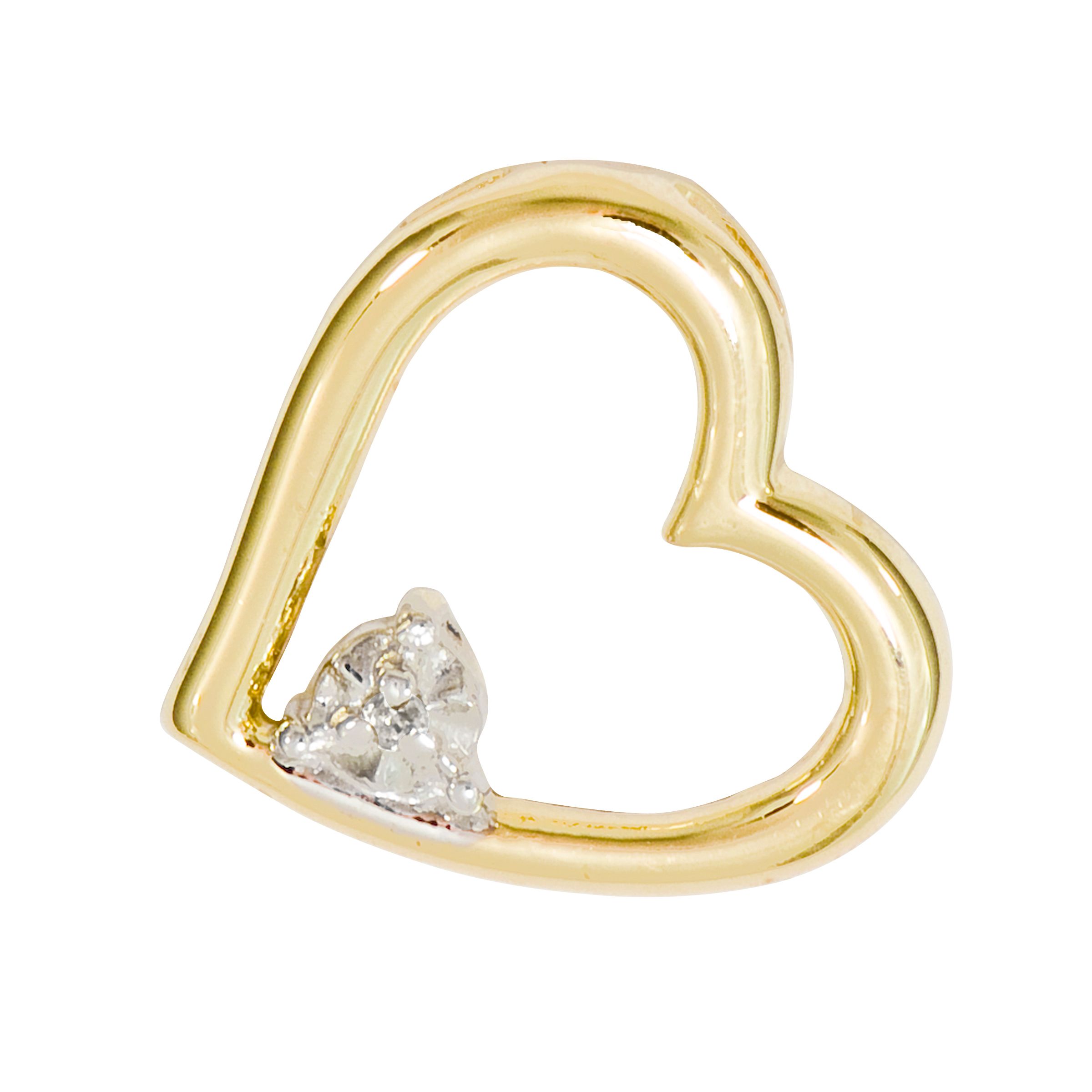 Dangle Heart with Diamond Charm. 10K Yellow Gold at Kmart.com