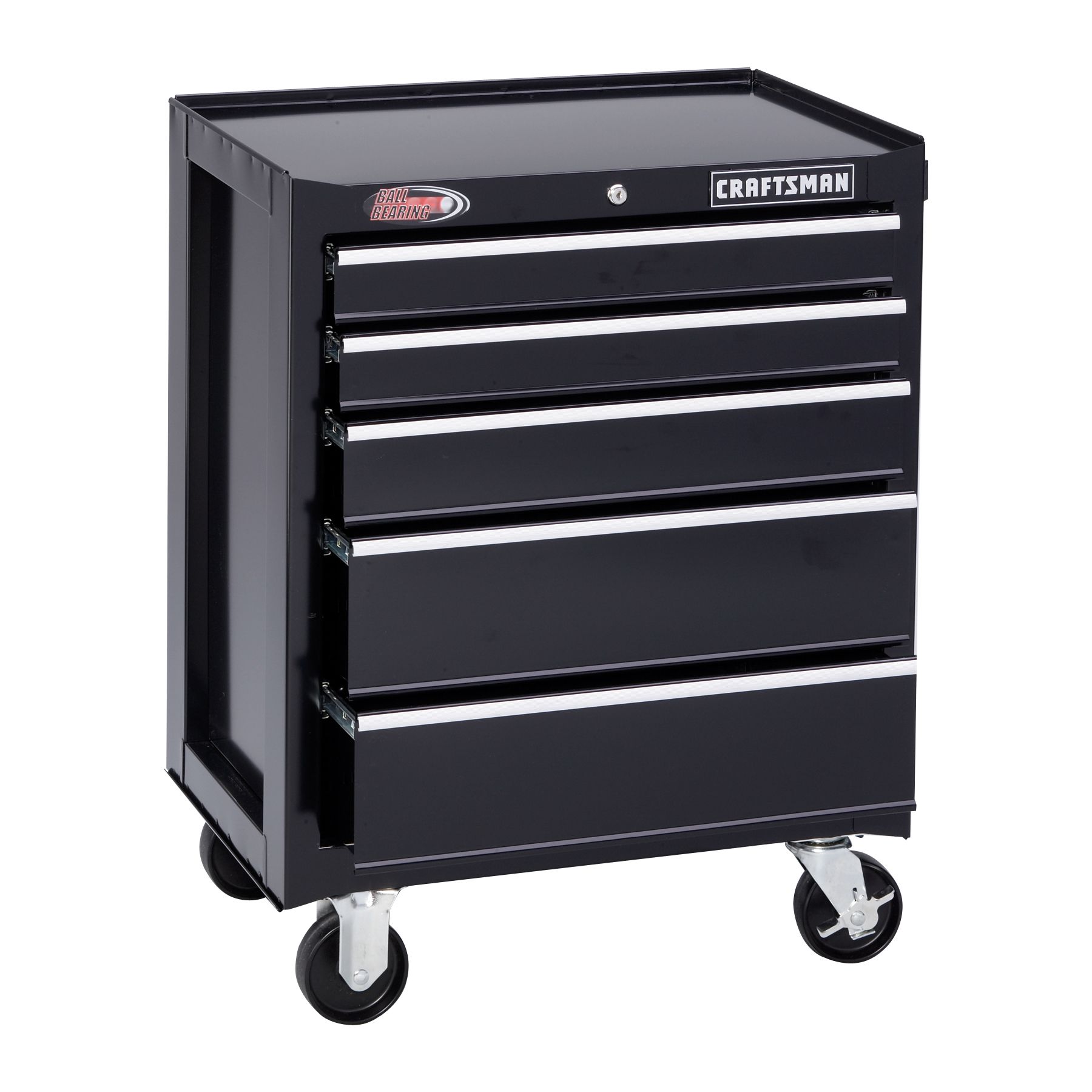 Craftsman 26 Wide 5-Drawer Ball-Bearing Bottom Chest - Black