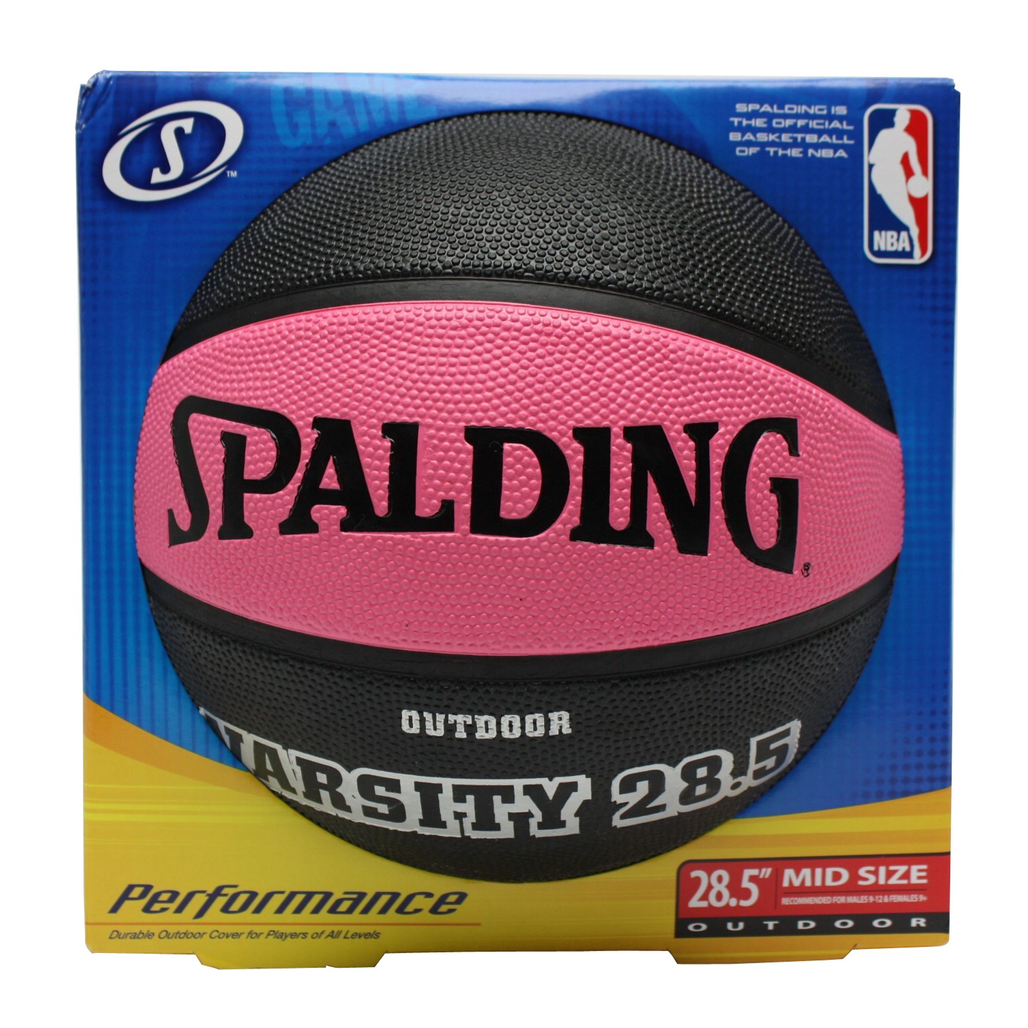 Spalding Varsity Mid Size Outdoor Basketball - Black and Pink - 28.5 Inch at Kmart.com