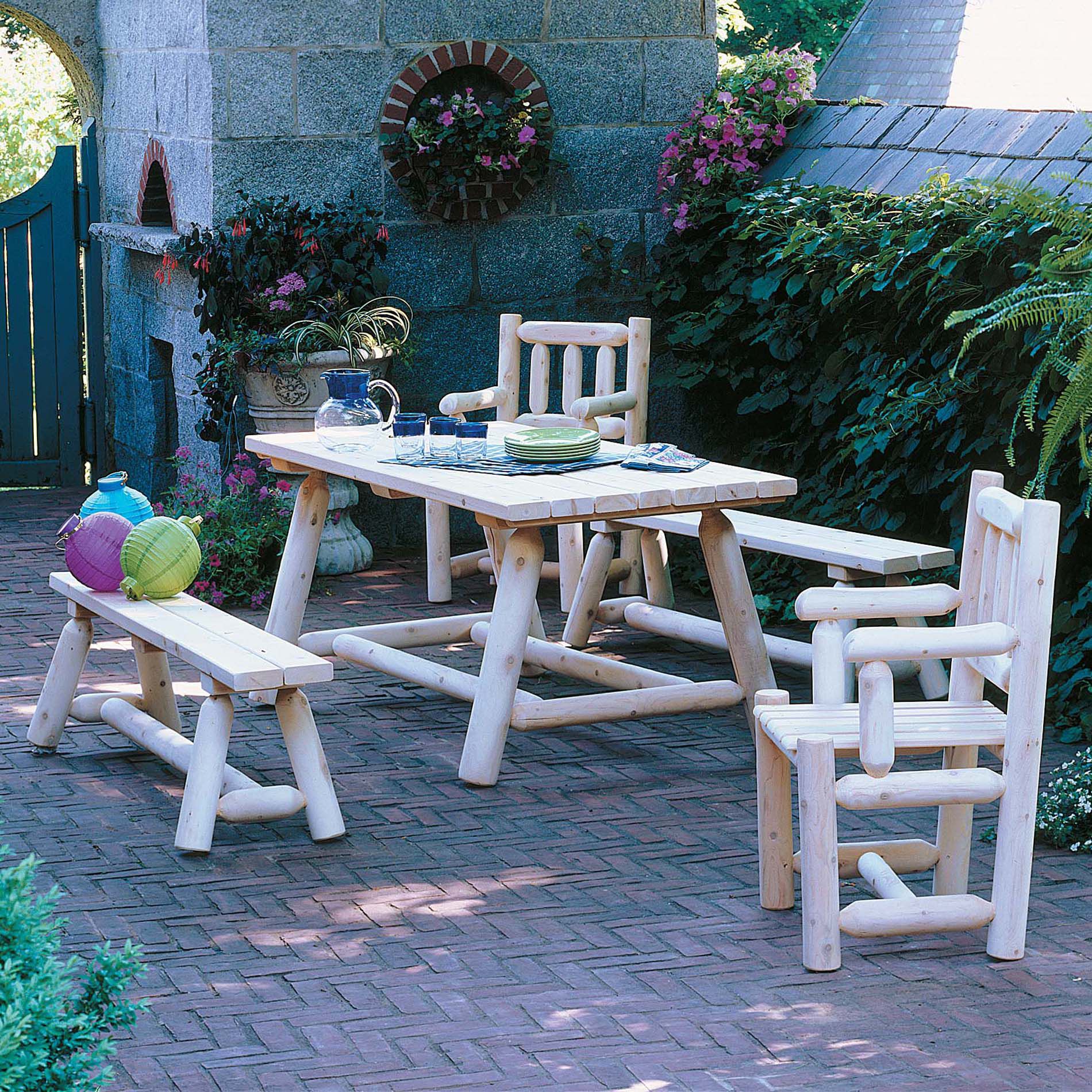 Cedar Looks Table Picnic Sep Benches at Kmart.com