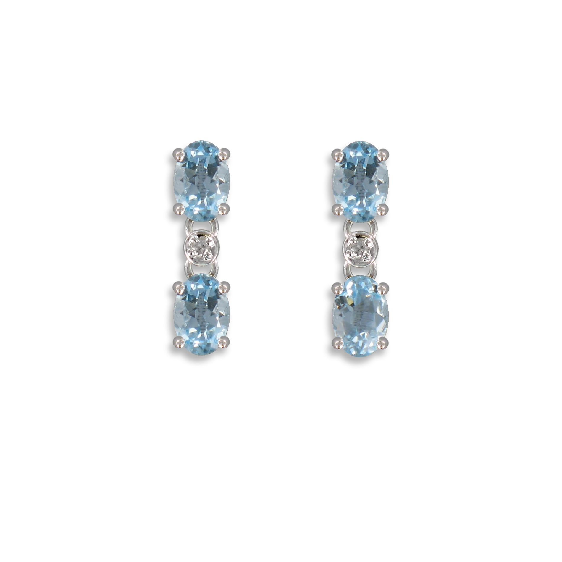 Sterling Silver Genuine Blue Topaz Earrings