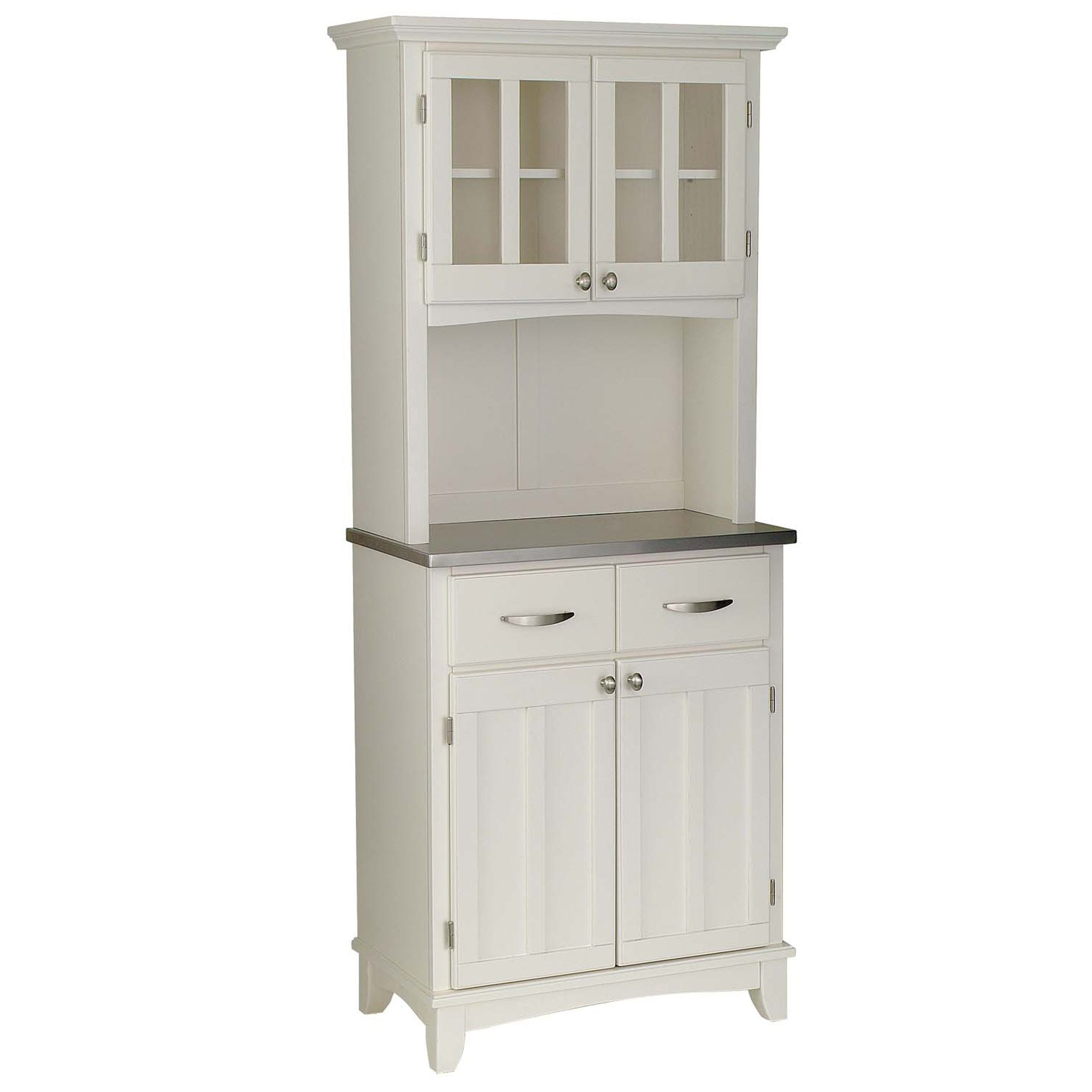 Home Styles 35-1/2"H x 29-1/4"W x 15-7/8"D Buffet with Stainless Steel Top & 2 Door Hutch - White Finish at Kmart.com
