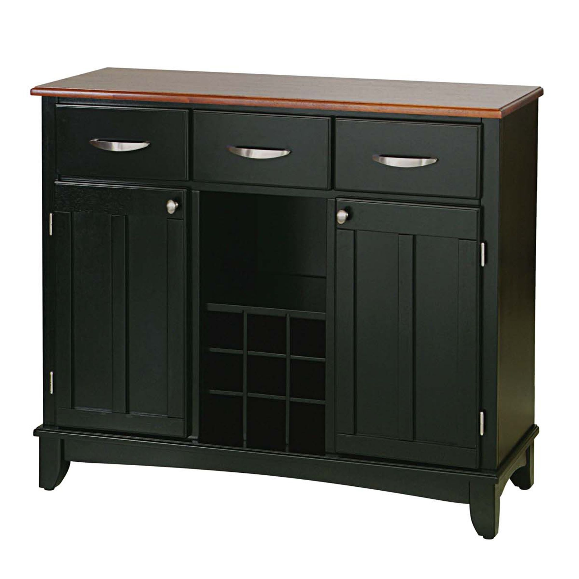 Home Styles Large 35-1/2"H x 41-3/4"W x 16-3/8"D Buffet with Cottage Oak Finish Solid Wood Top - Black Finish at Kmart.com