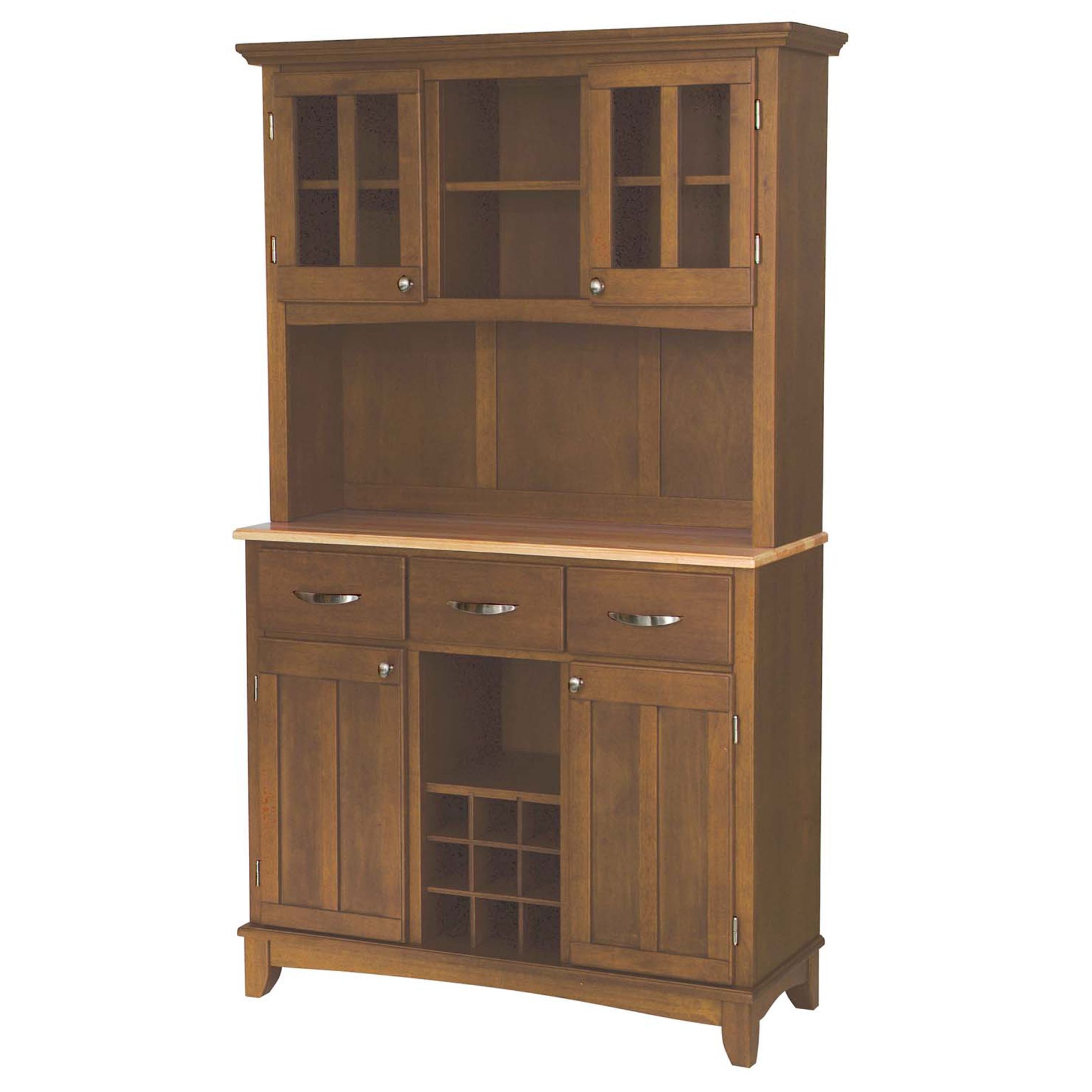 Home Styles Large 35-1/2"H x 41-3/4"W x 16-3/8"D Buffet with Solid Wood Top & 2 Door Hutch - Cottage Oak Finish at Kmart.com