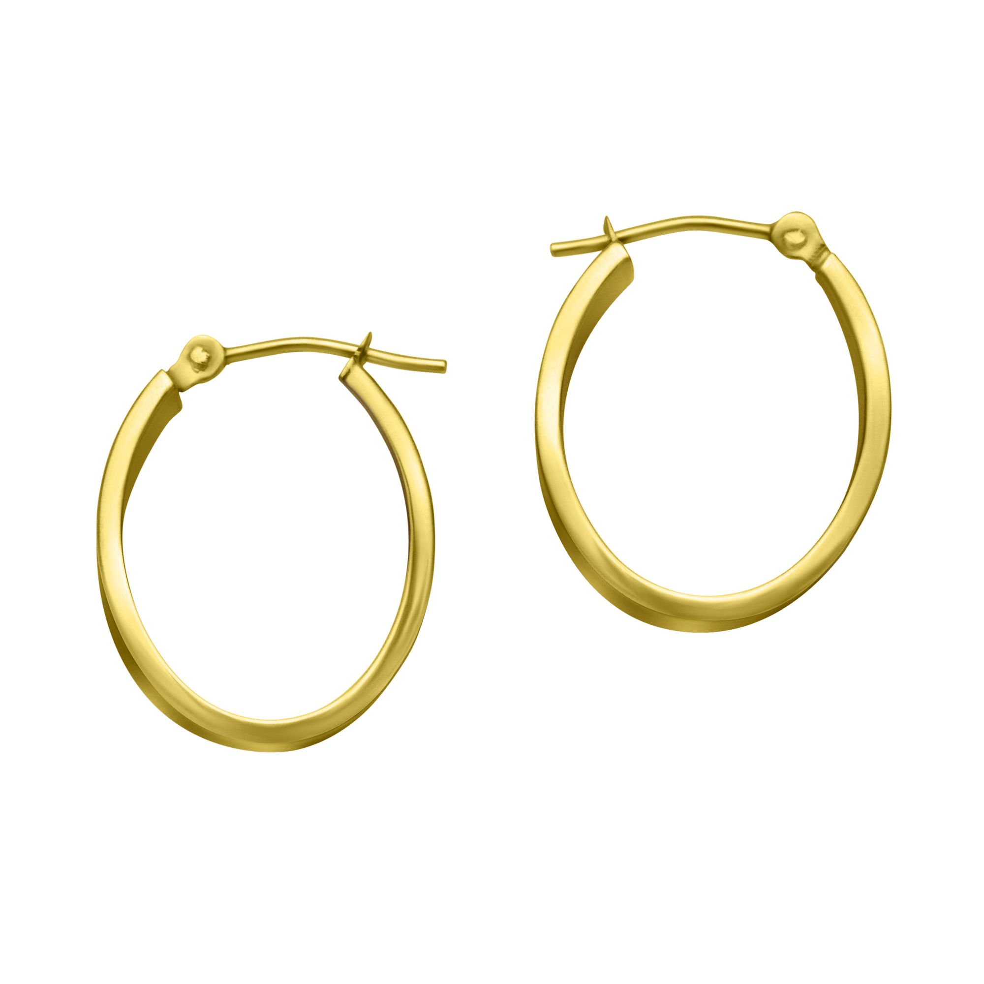 Oval Polished Square Tube Hoop Earrings 10K Yellow Gold. at Kmart.com