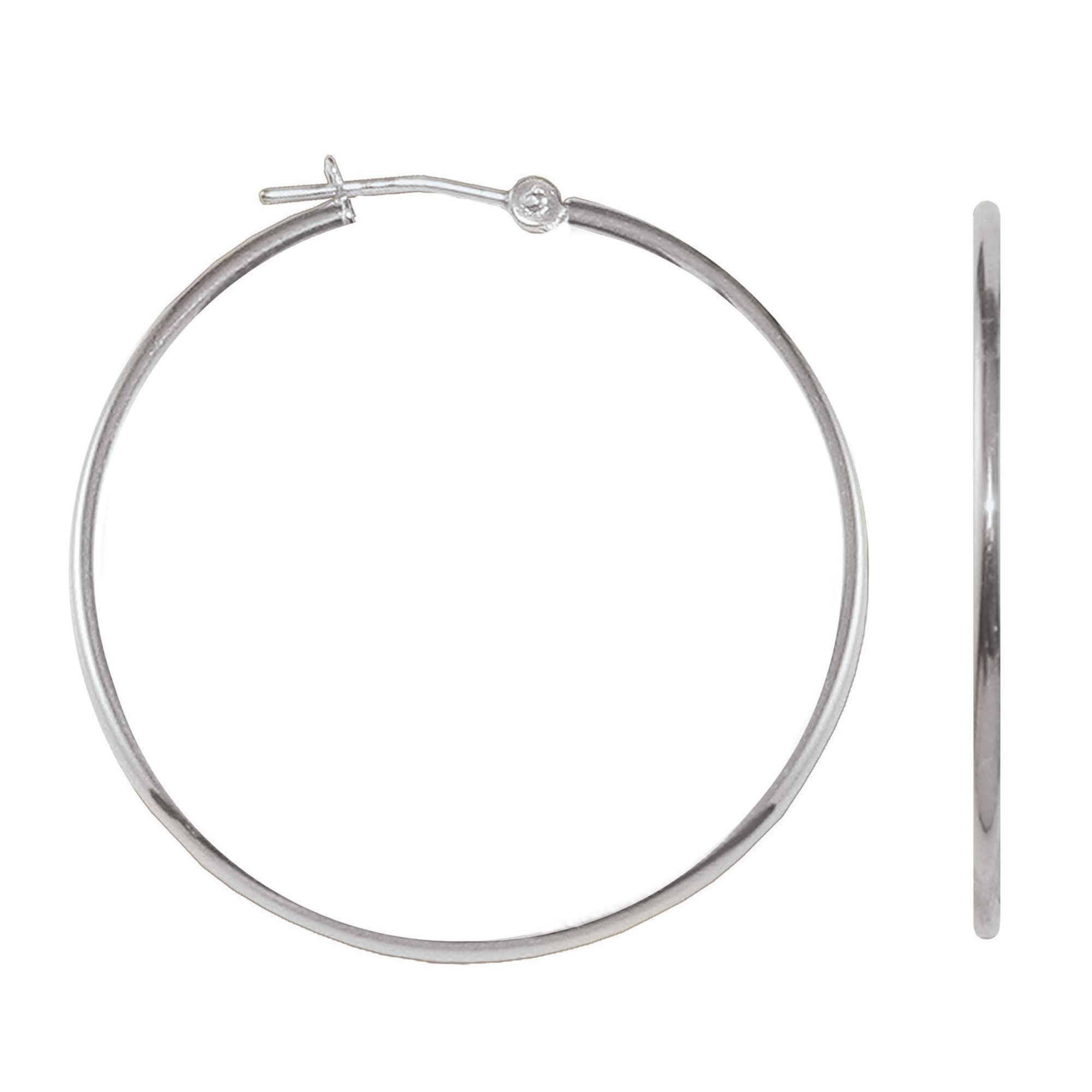 ² X 60MM Polished Hoop Earrings in 10K White Gold. at Kmart.com