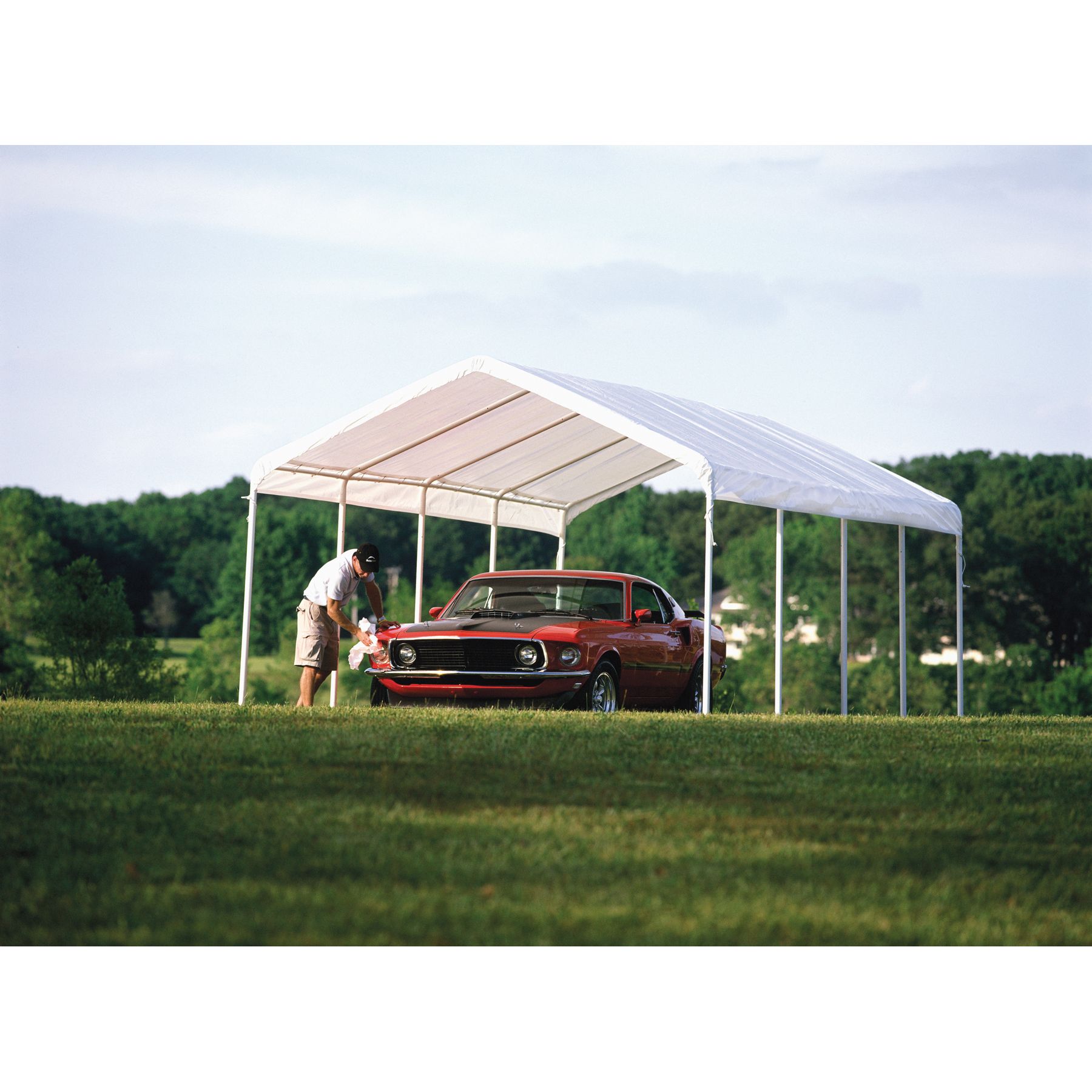 Shelter Logic 12x26 - 10 Leg Canopy - White Cover at Sears.com