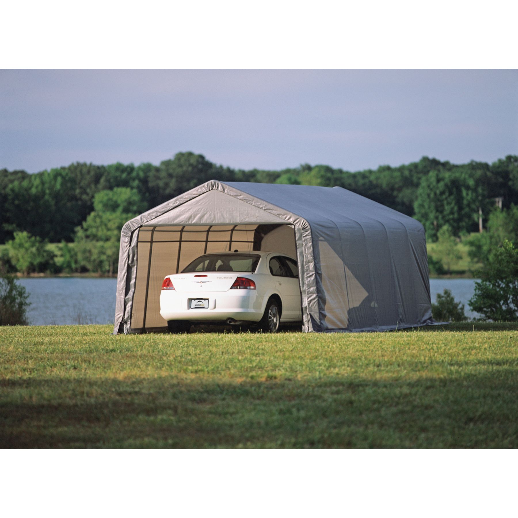 Shelter Logic 12x20x10 Peak Style Shelter - Grey at Sears.com