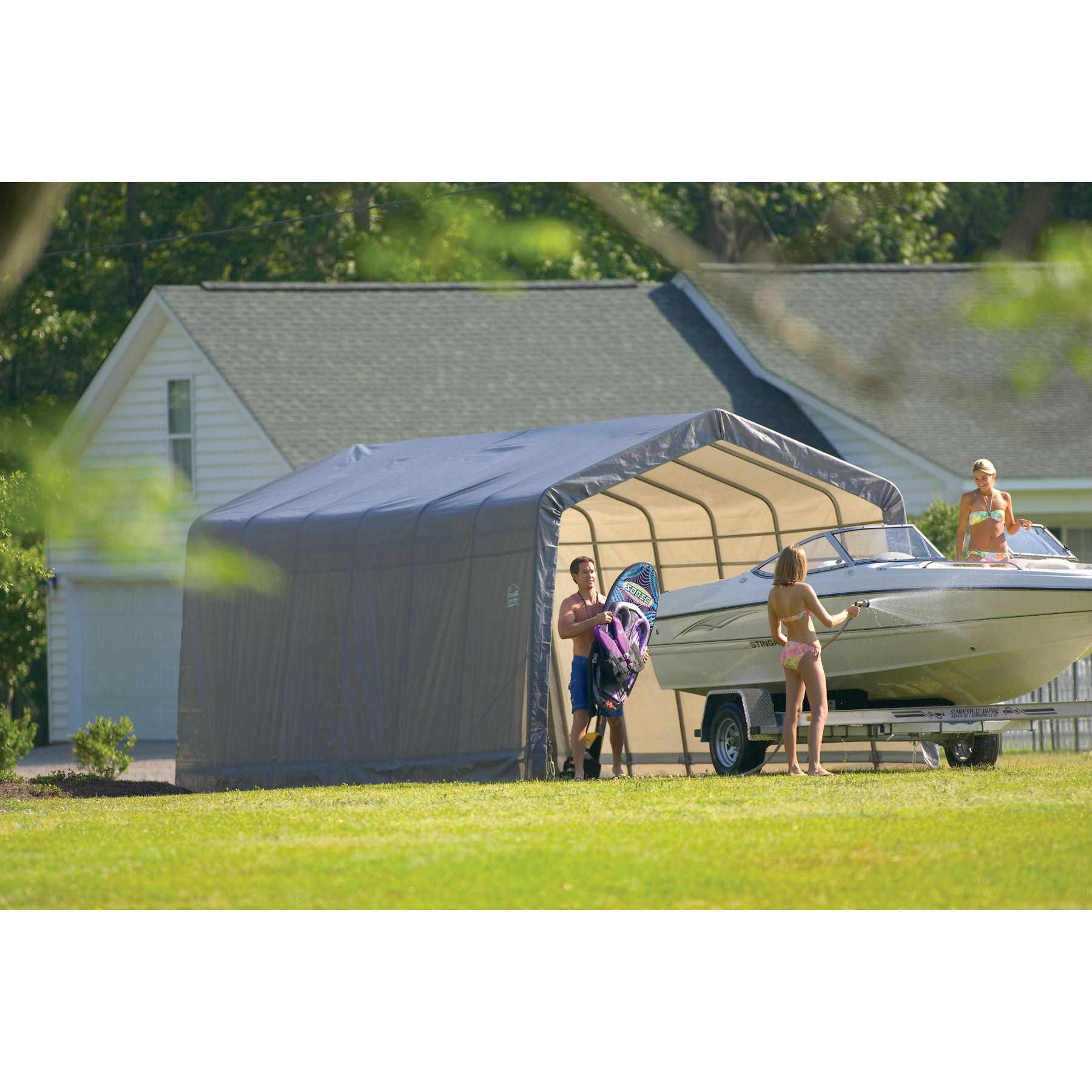 Shelter Logic 12x24x10 Peak Style Shelter - Grey at Sears.com