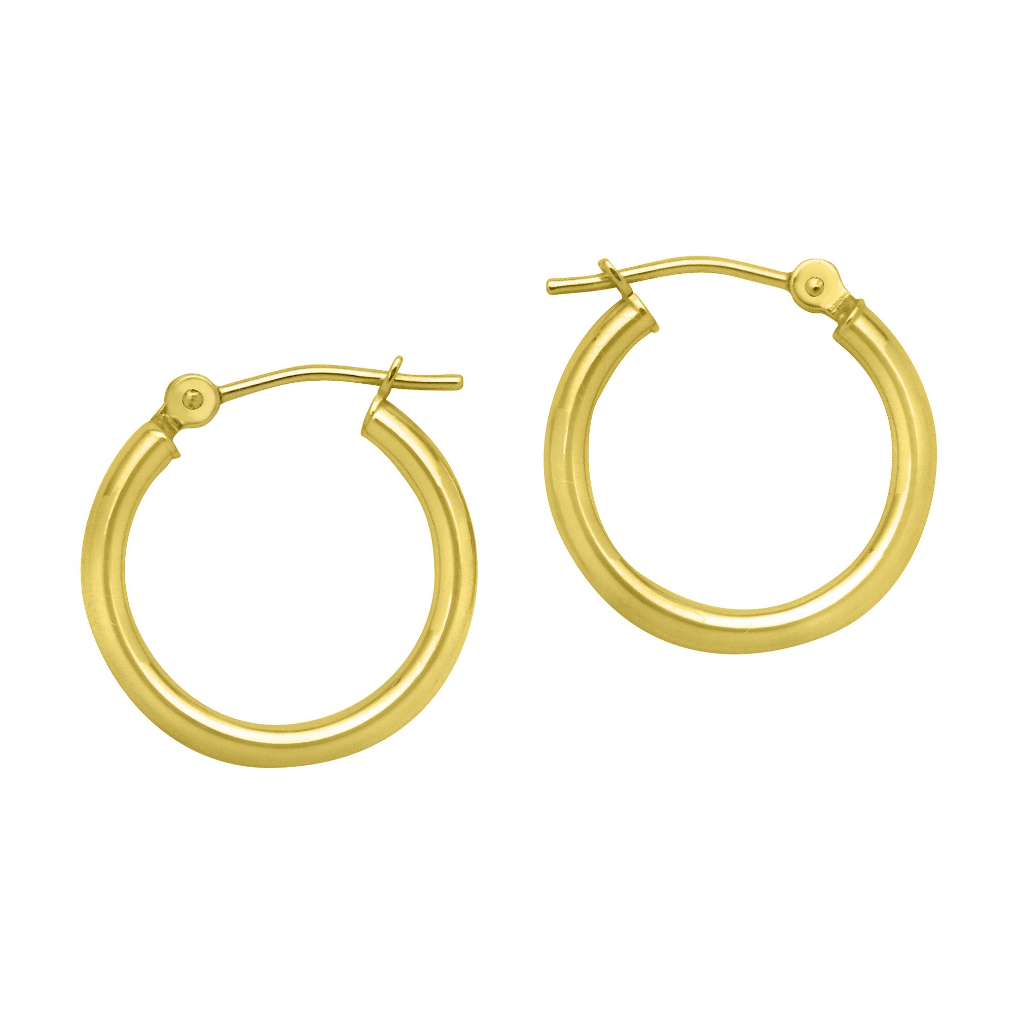 &#178;X16MM Polished Round Earrings 10K Yellow Gold.