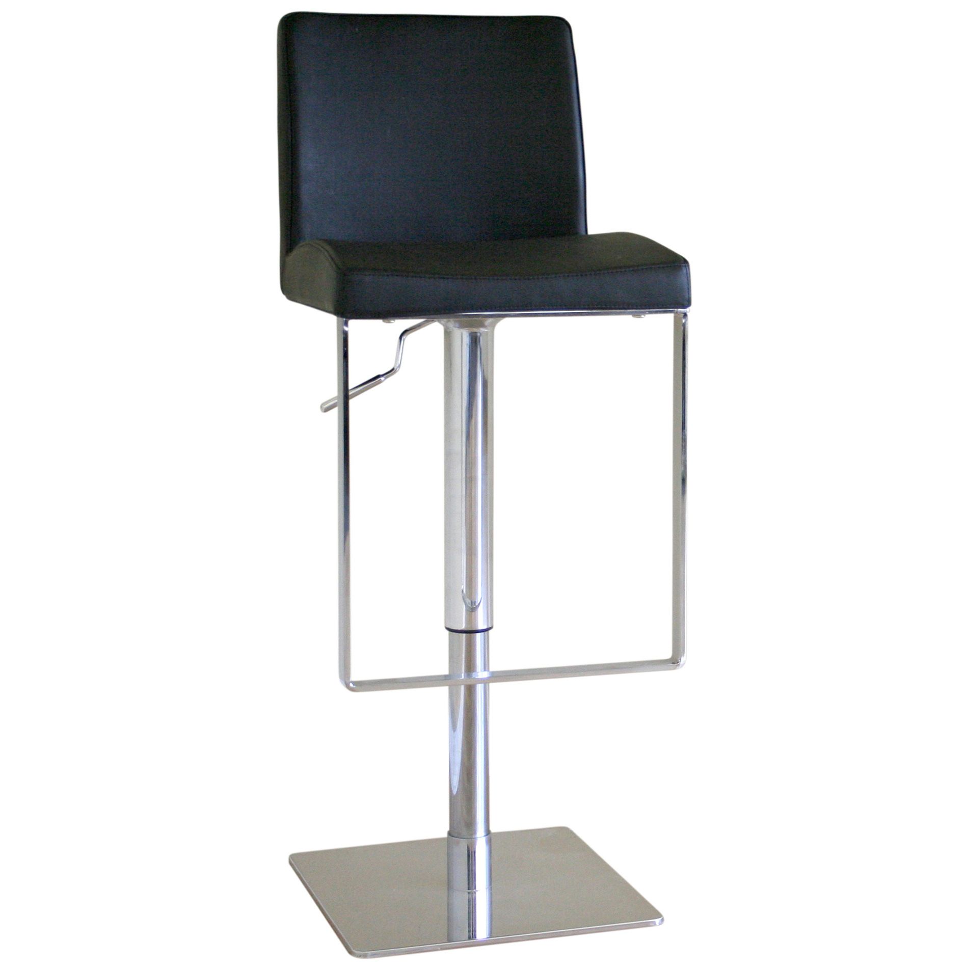 Baxton Endymion Adjustable Leather Bar Stool - Black at Sears.com