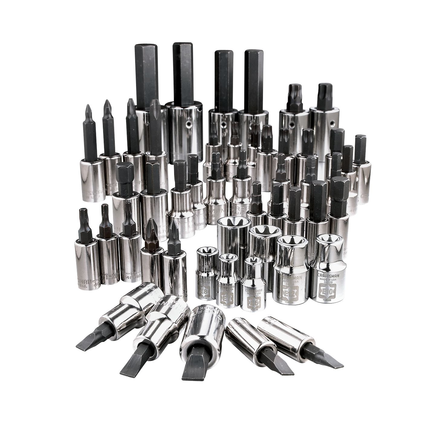 Craftsman 50 pc. 1/4, 3/8 & 1/2 in. dr. Bit and Torx&reg; Socket Set w/ 6 pc. Spark Plug Set at Craftsman.com