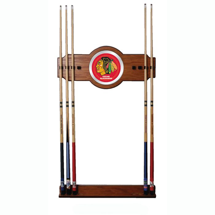 Trademark NHL Chicago Blackhawks 2 piece Wood and Mirror Wall Cue Rack at Kmart.com