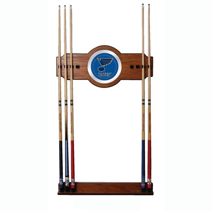 Trademark NHL St. Louis Blues 2 piece Wood and Mirror Wall Cue Rack