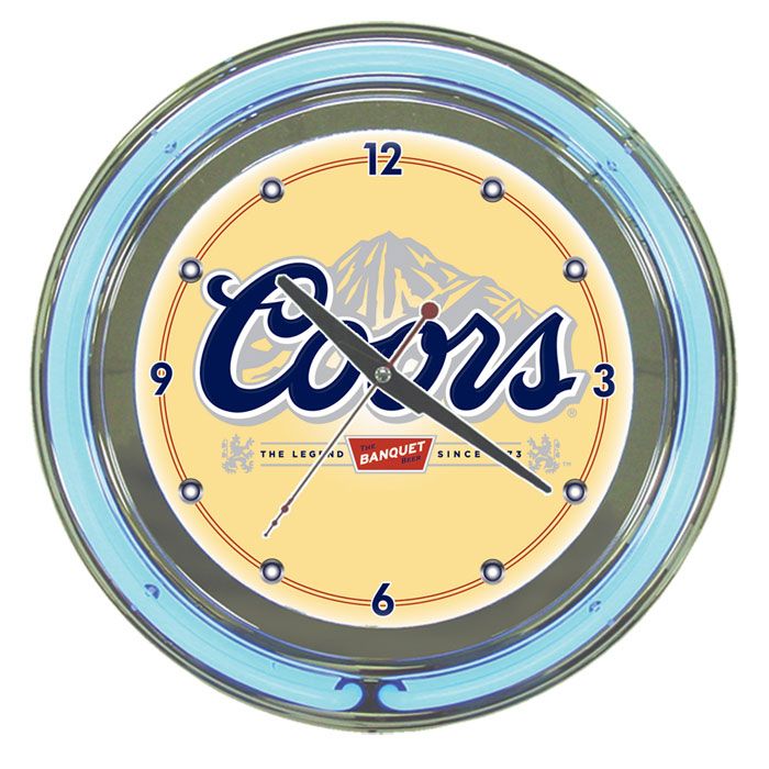 Coors Banquet Neon Clock - 14 inch Diameter