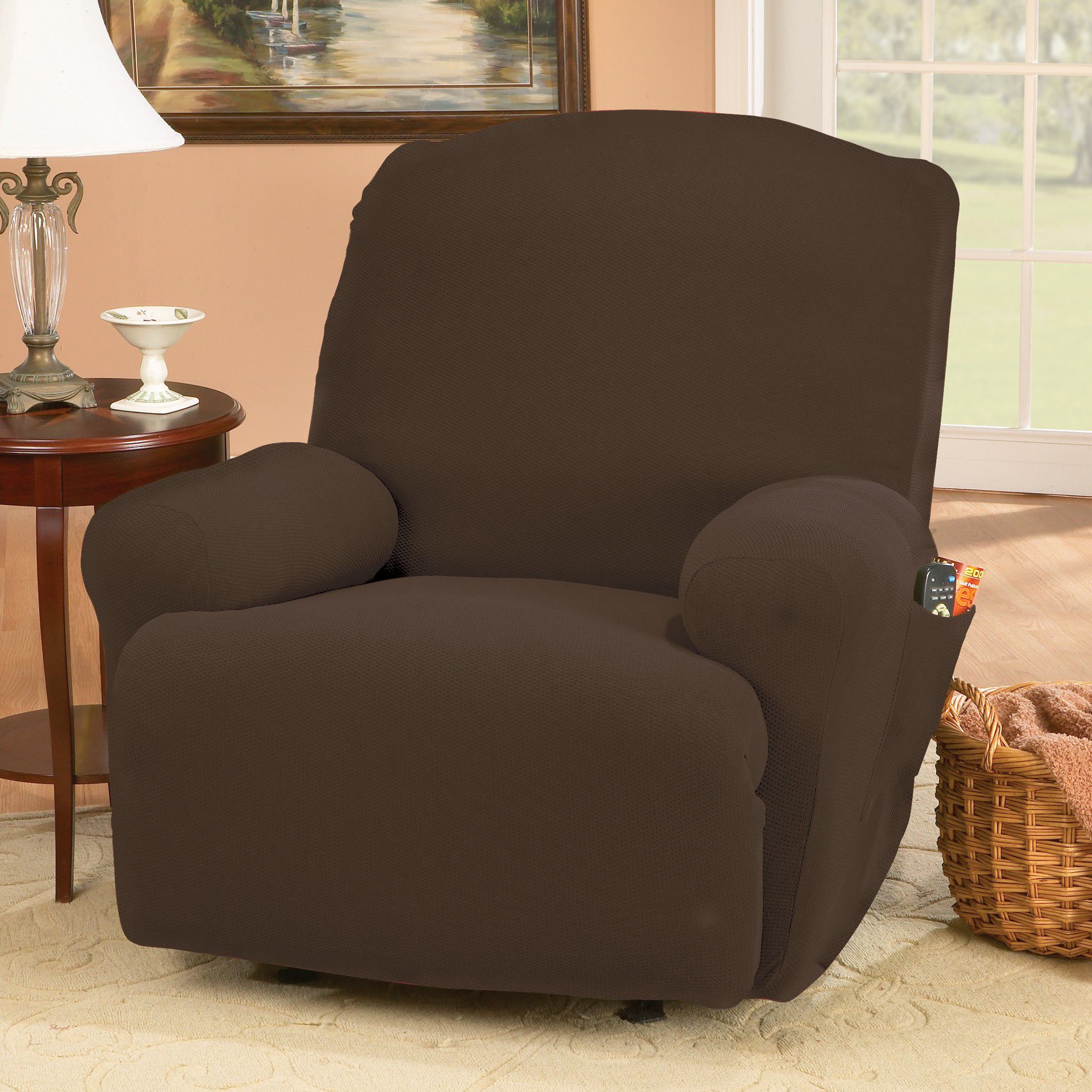 Sure Fit Stretch Royal Diamond Gold Recliner Slipcover Home Home