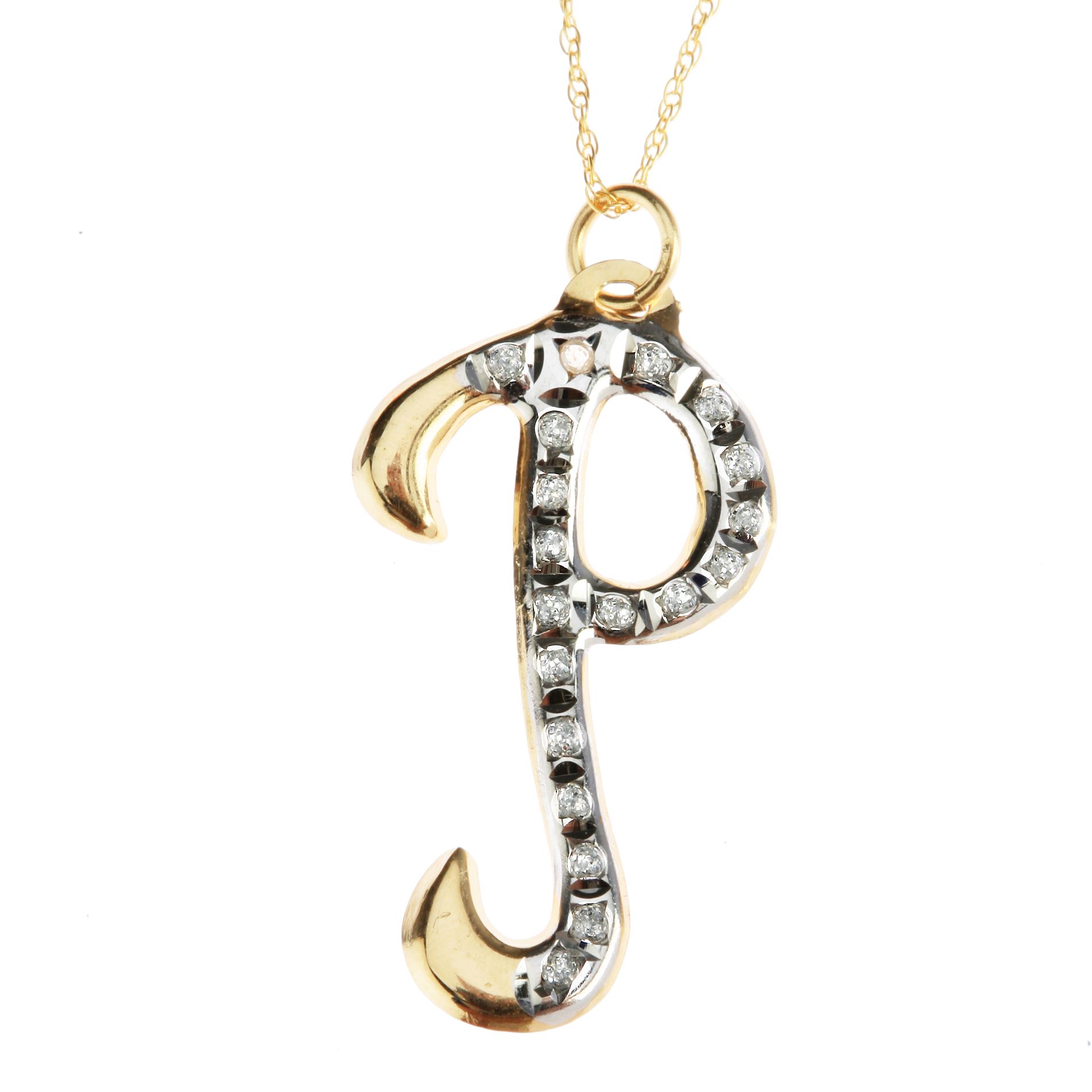 Diamond Fascination 14k Yellow Gold Diamond Accent "P" Pendant at Kmart.com