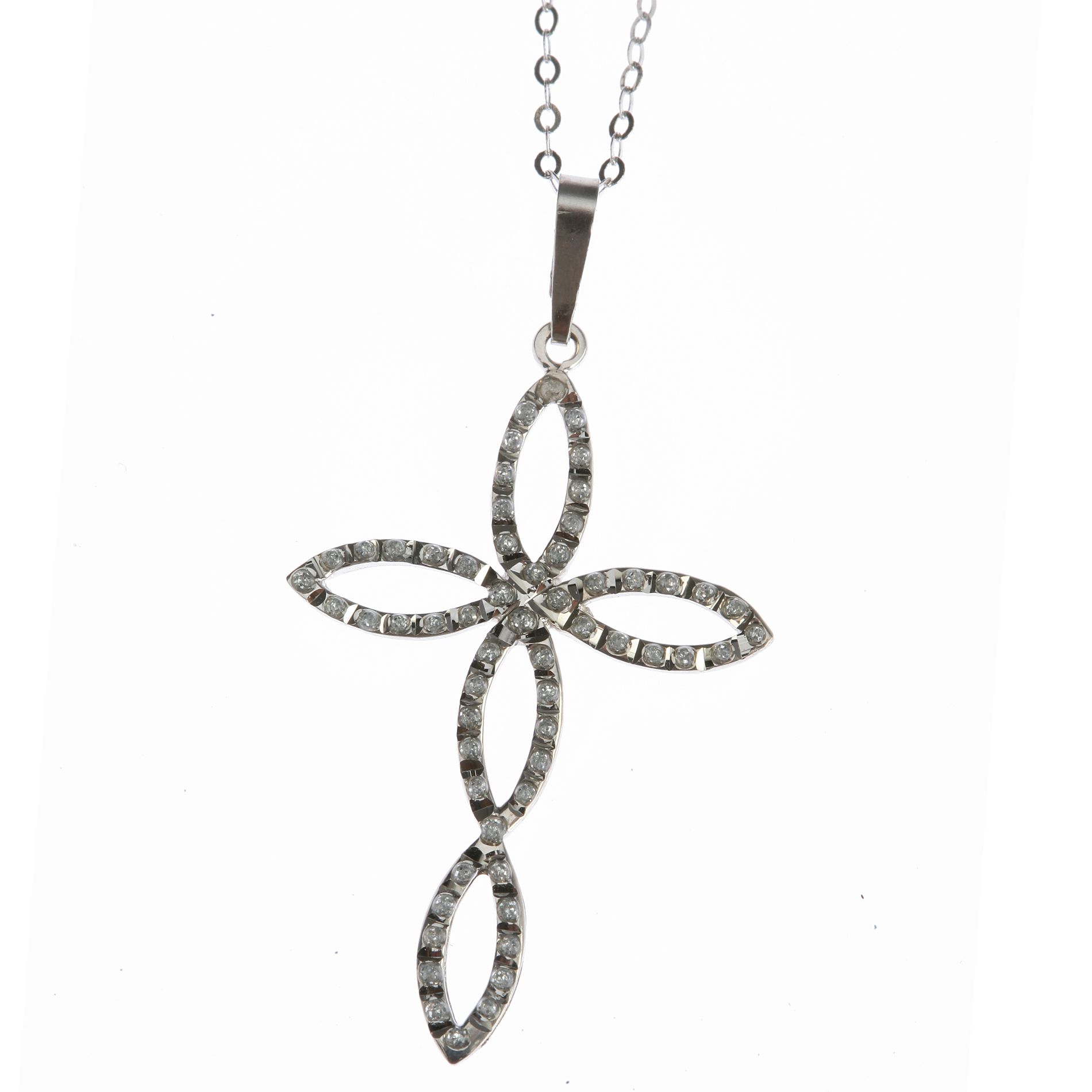 Diamond Fascination 14k White Gold Diamond Accent Fancy Cross Pendant at Kmart.com