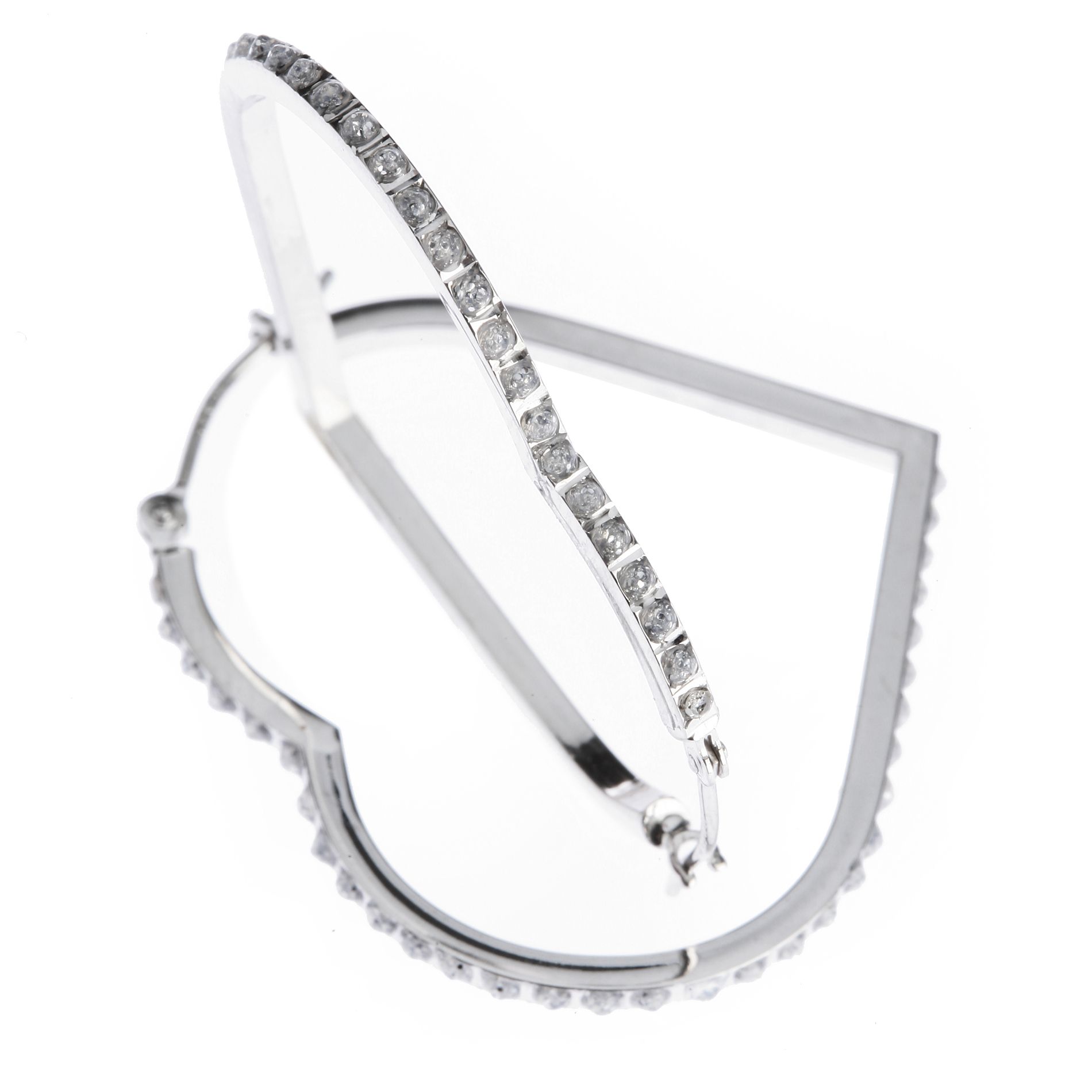 Diamond Fascination 14k White Gold Diamond Accent Floating Heart Hoop Earrings at Kmart.com