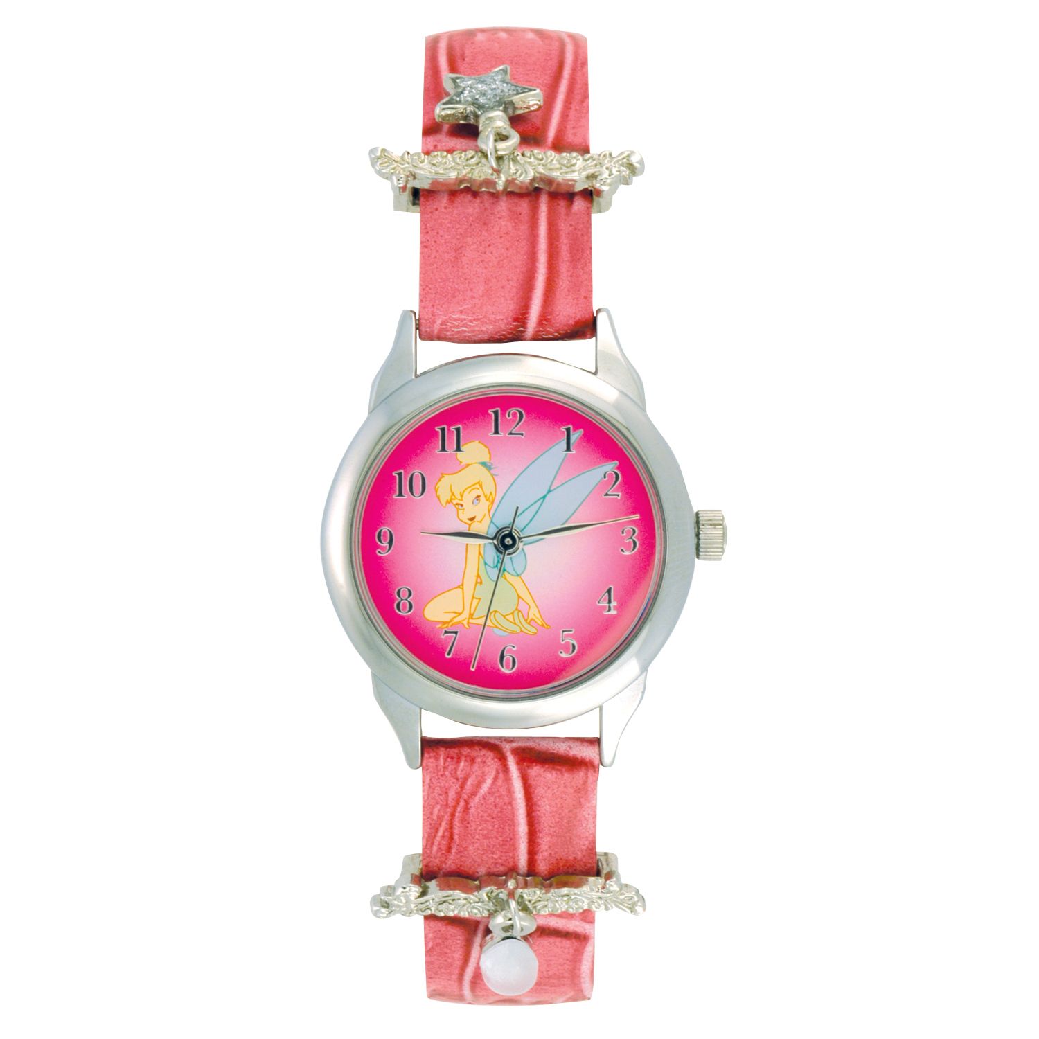 Disney Tinkerbell Watch with Pink Degrade Dial, Pink Textured Band and Charms at Kmart.com