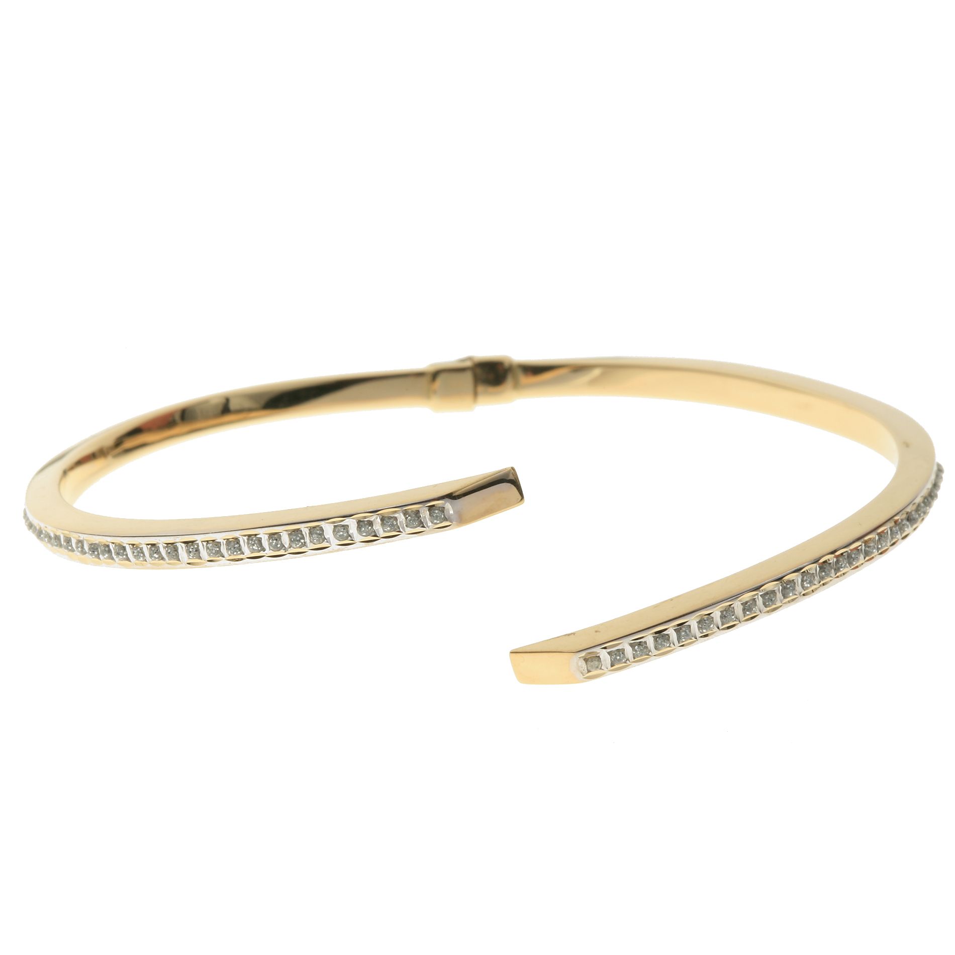 Diamond Fascination 14k Yellow Gold Diamond Accent Bypass Hinged Bangle Bracelet at Sears.com
