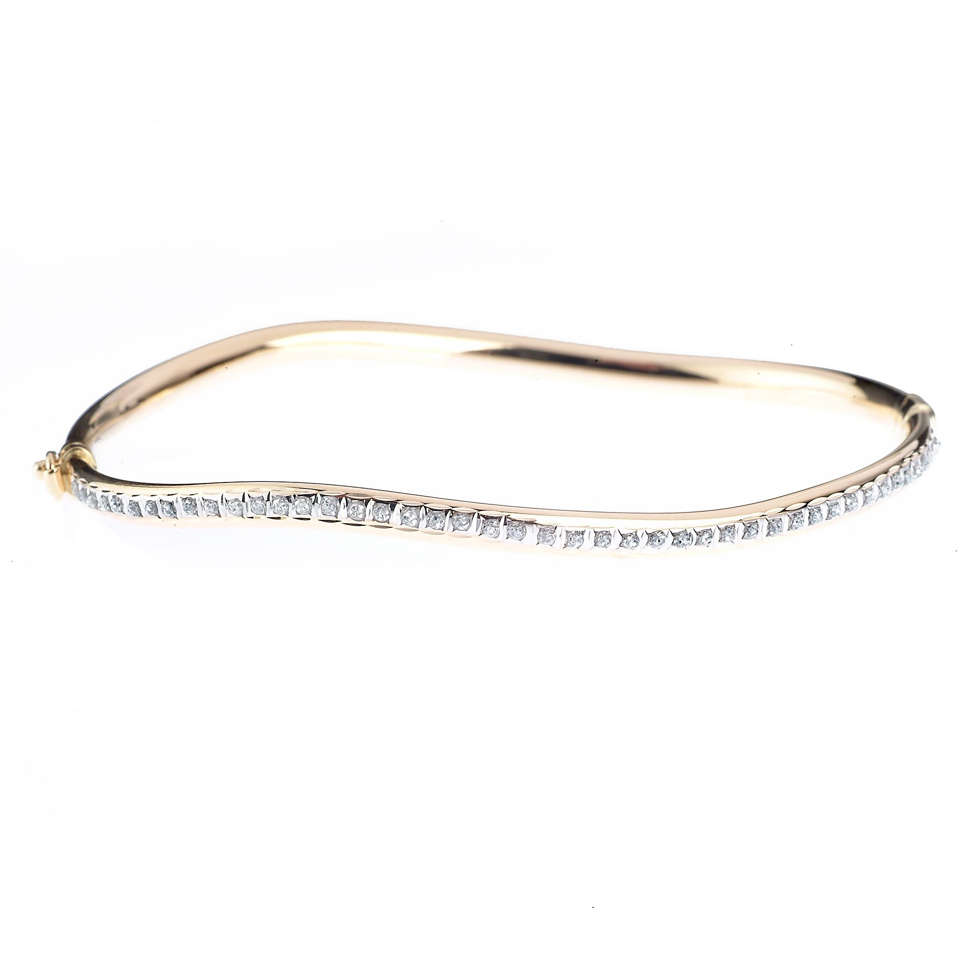 Diamond Fascination 14k Yellow Gold Diamond Accent Wave Bangle at Kmart.com