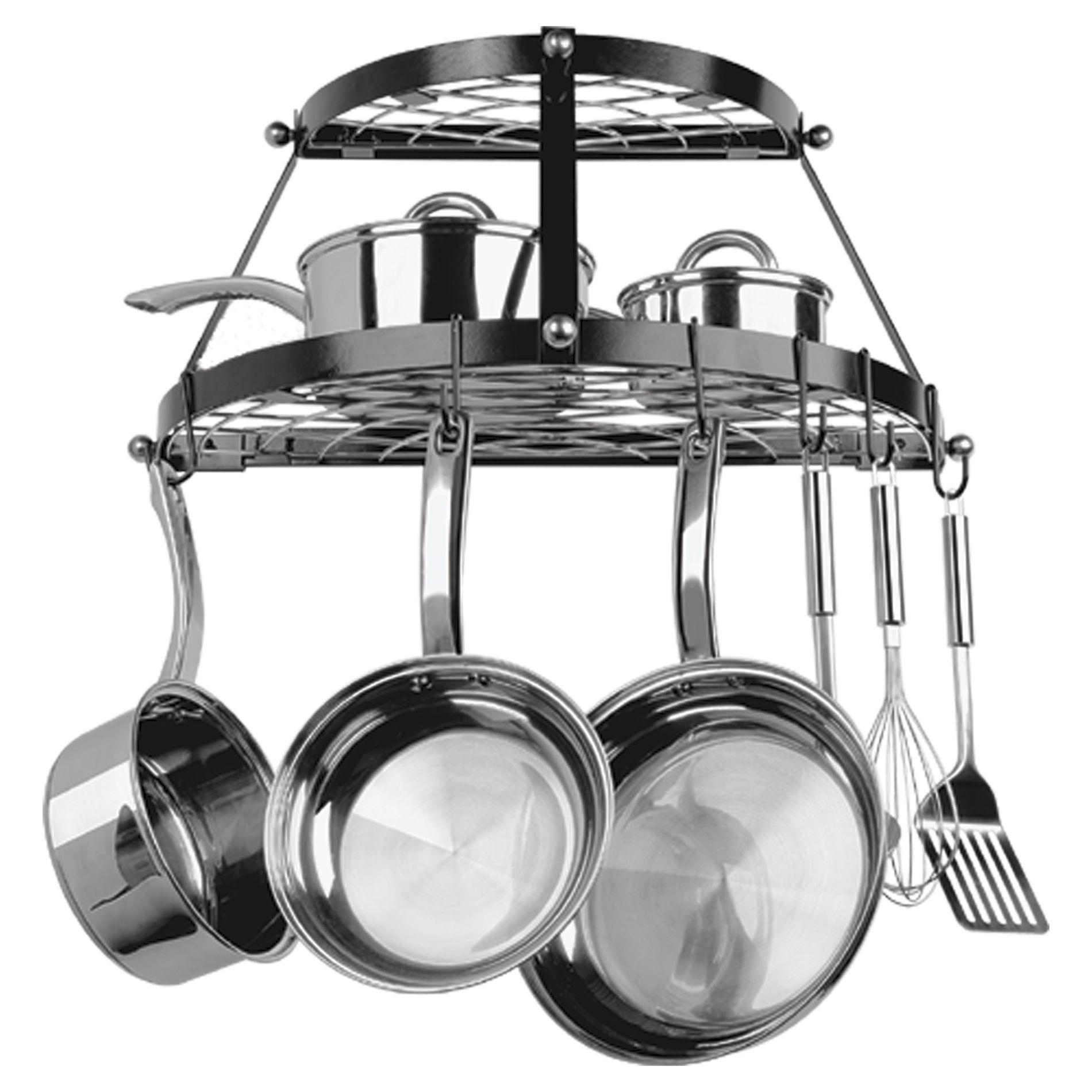 Range Kleen 2-shelf Wall Mount Black Pot Rack
