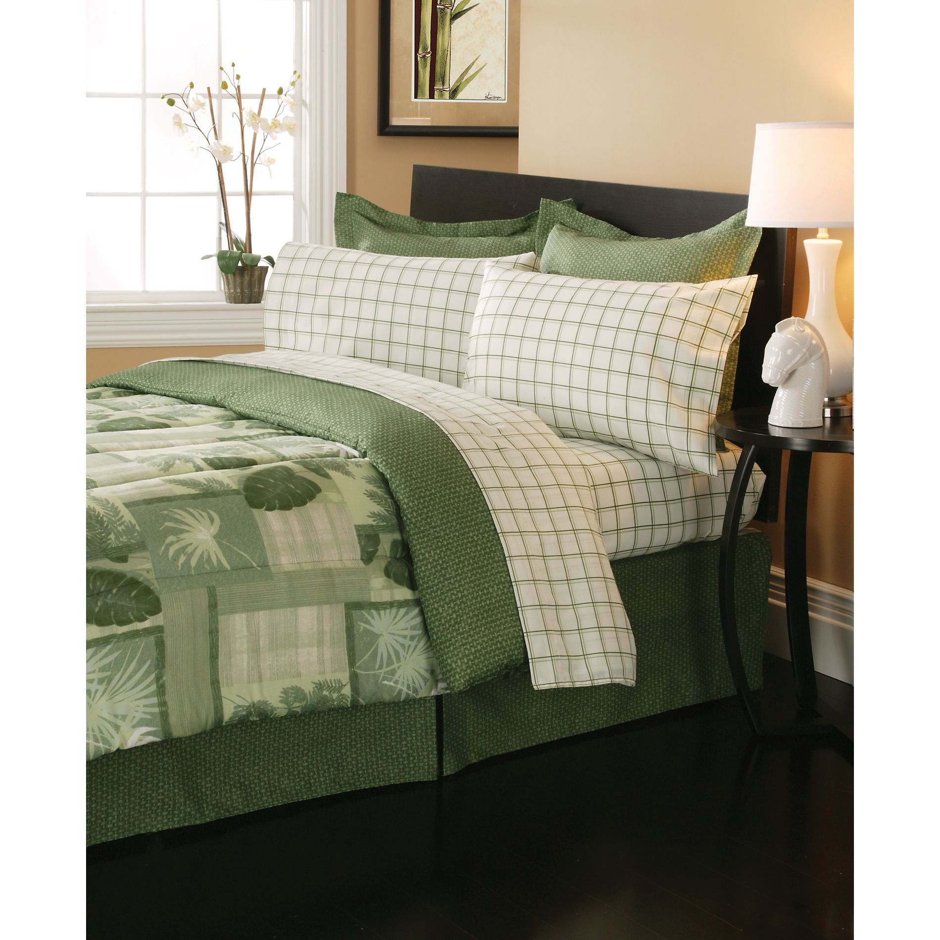 8-Piece Complete Bed Set - Belize Olive Green