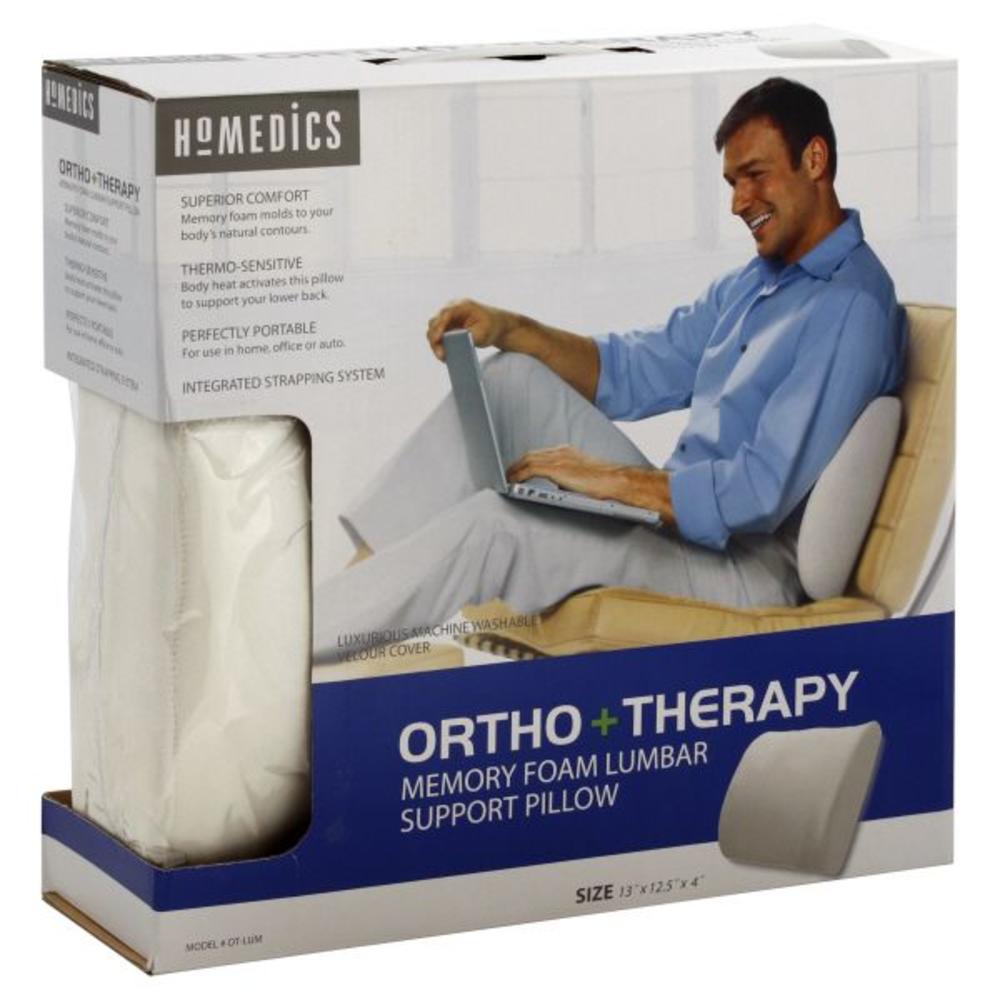 HoMedics  Therapy Pillow, Memory Foam Lumbar Support, 1 pillow
