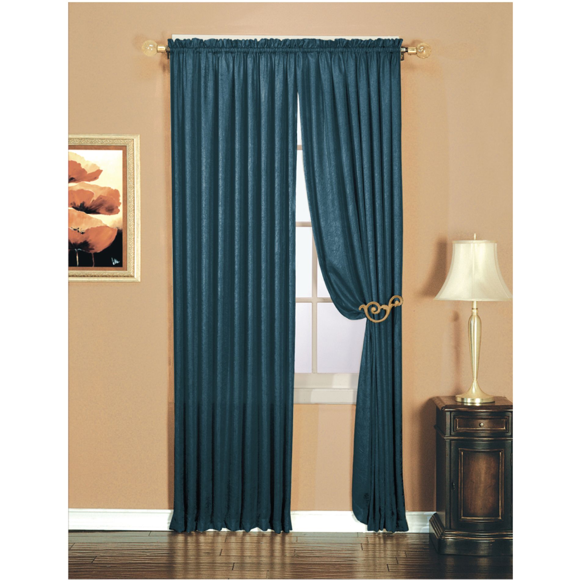 Essential Home Luxury Crushed Faux Silk Window Panel - Indigo at Kmart.com