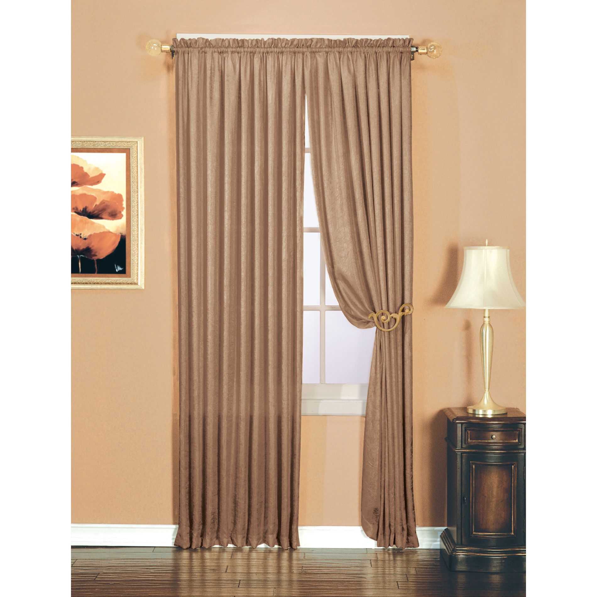 UPC 072000157688 product image for Essential Home Luxury Crushed Faux Silk Window Panel Taupe - KMART CORPORATION | upcitemdb.com