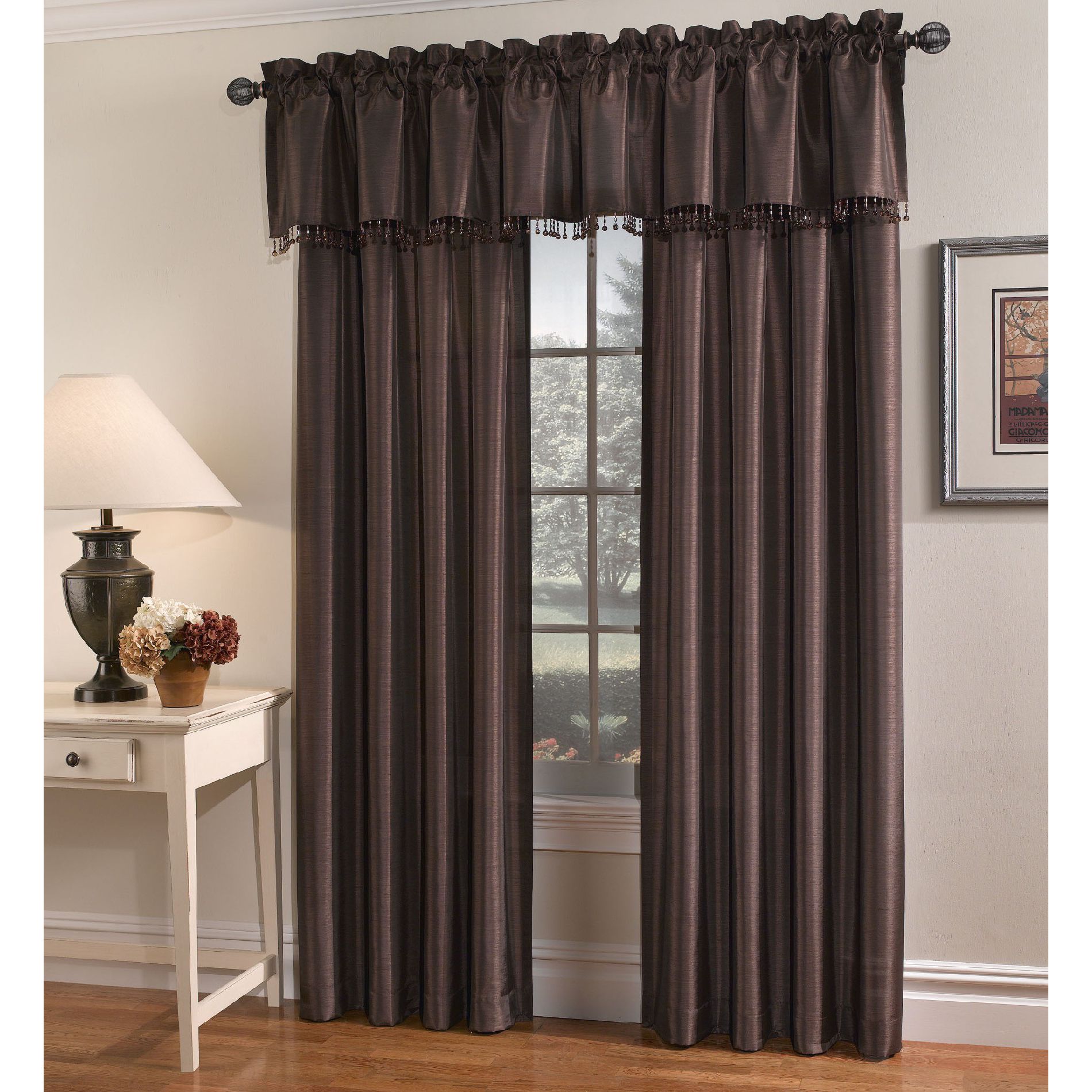 Chocolate Faux Silk Panel