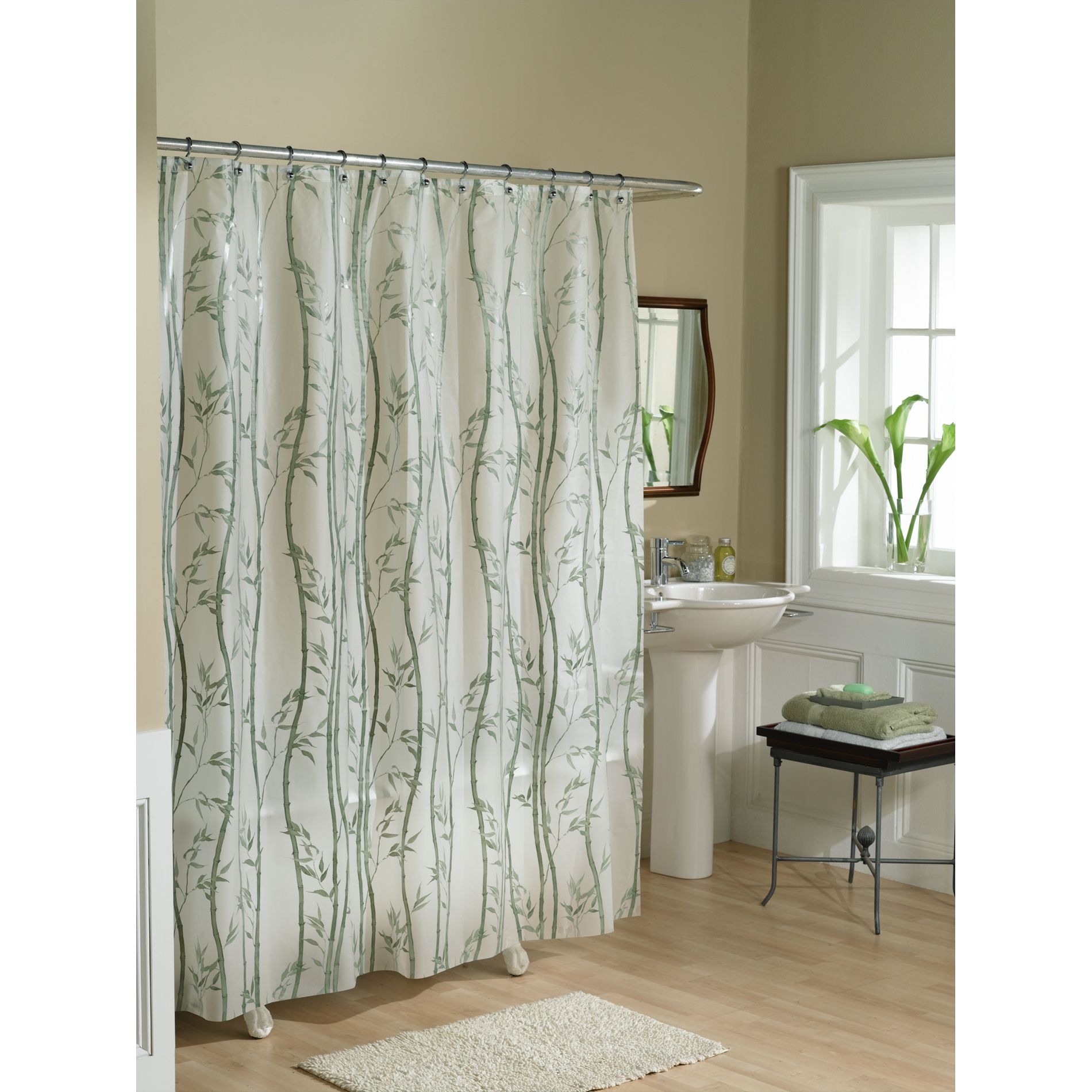 Essential Home Shower Curtain Bamboo Vinyl Peva Home