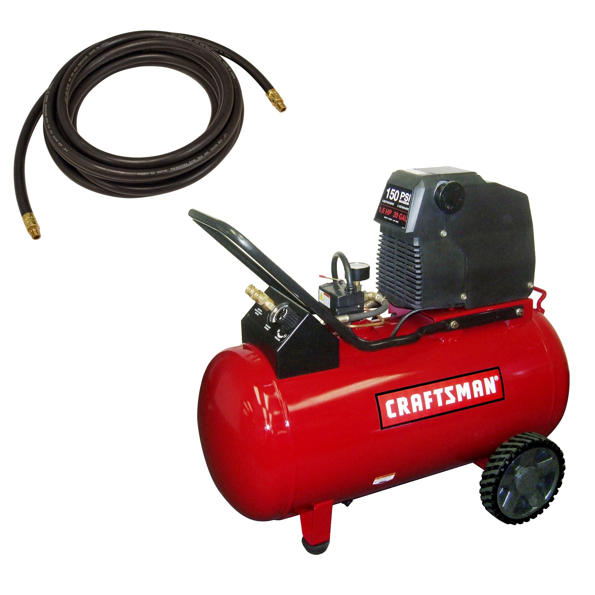 Craftsman 20 Gallon Portable Horizontal Air Compressor with Hose and Kit