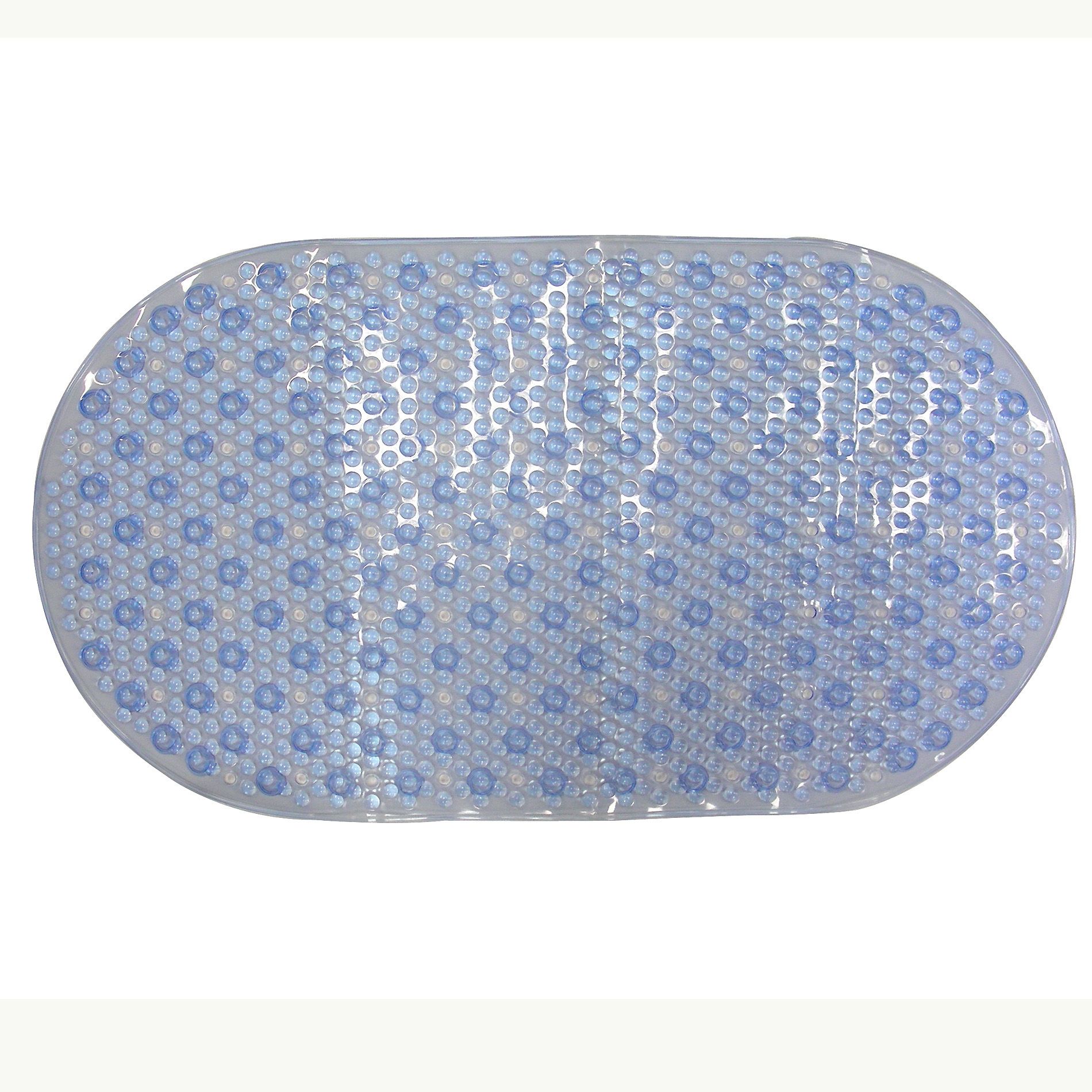 Essential Home 15 in. X 27 in. Clear Oval Bubble Bath Mat Home Bed