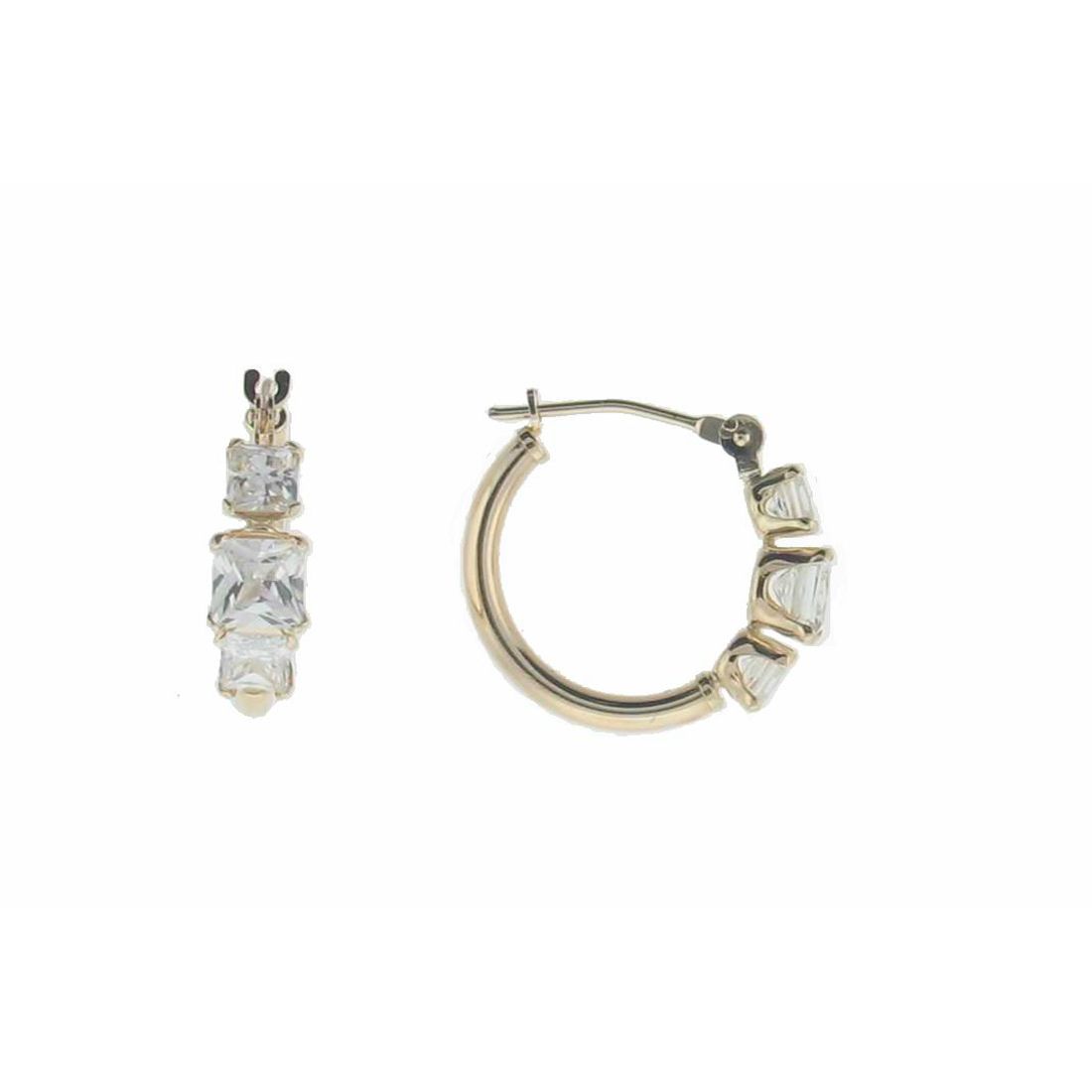 10kt Cubic Zirconia Graduated Hoop Earring at Kmart.com